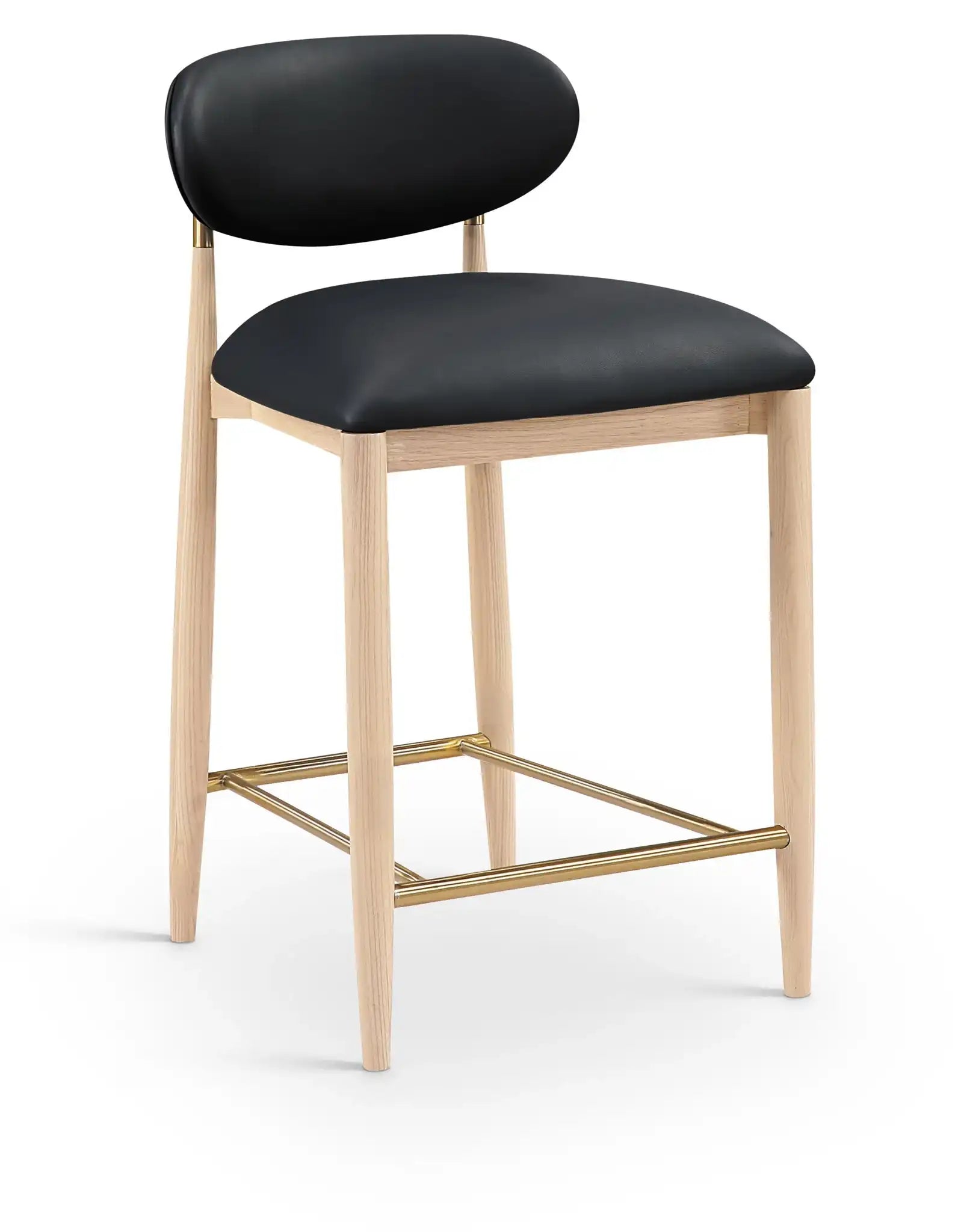 Riccio - Stool - Natural And Gold Frame - Best Buy Furniture