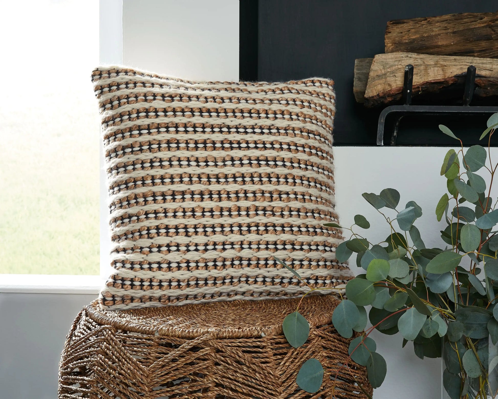 Nealington - Pillow - Brown / Black / White - Best Buy Furniture