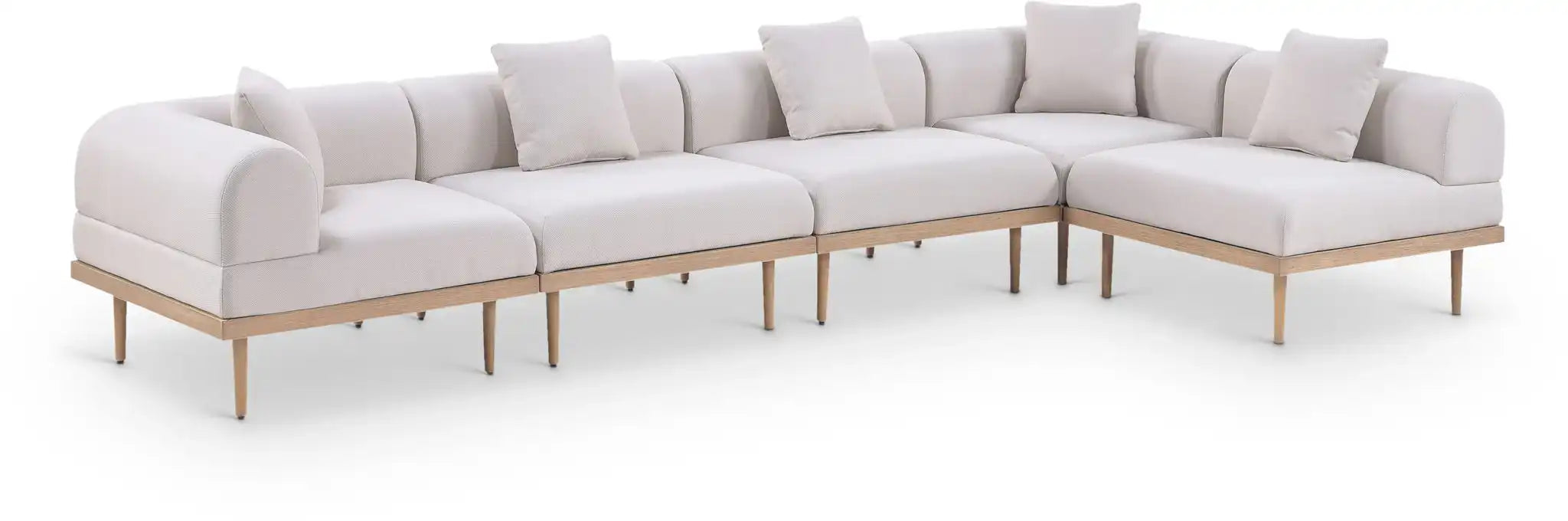 Laguna - 5 Piece 106.5" Upholstered Outdoor Patio Modular Sectional - Best Buy Furniture