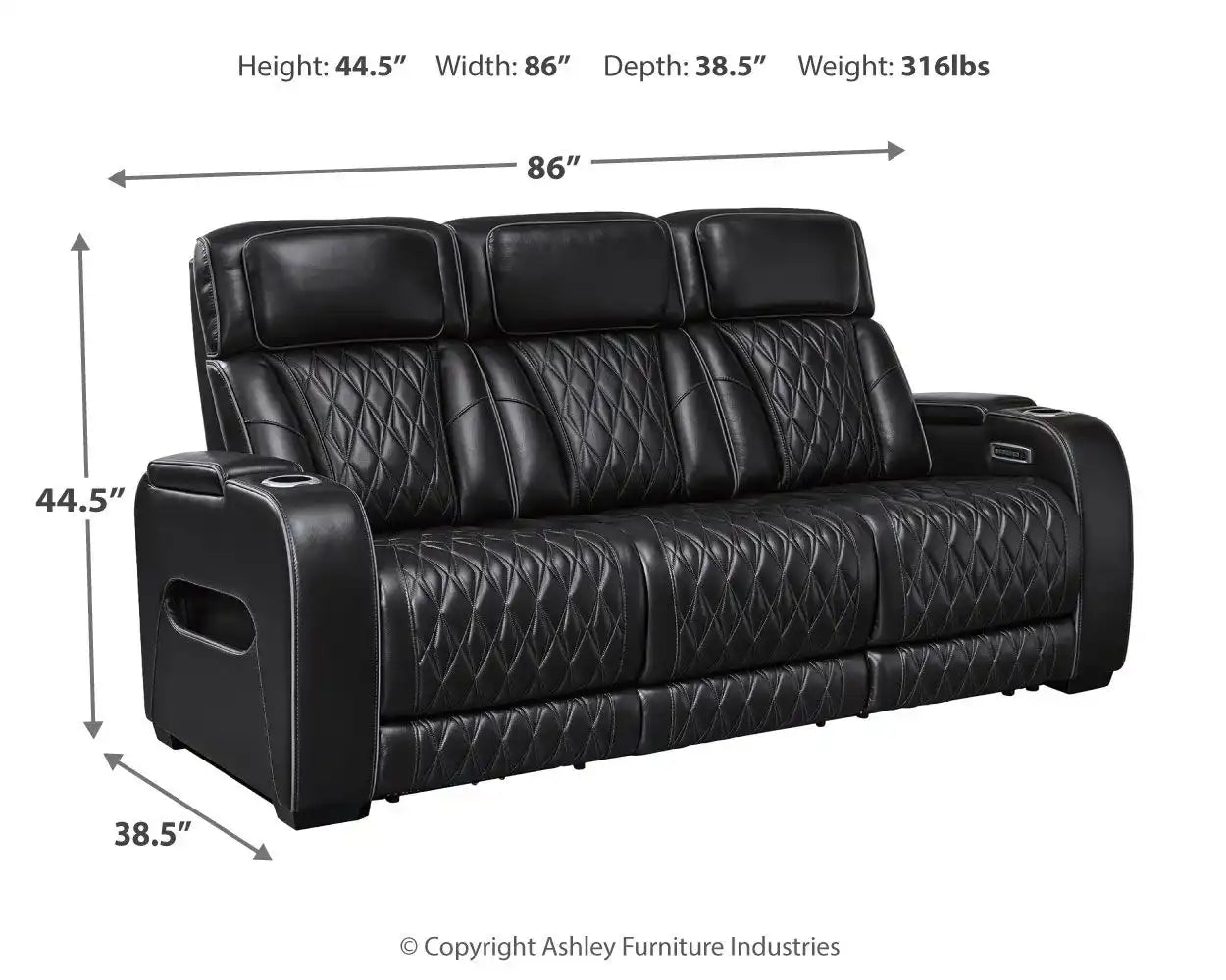 Boyington - Power Reclining Sofa With Adj Headrest - Best Buy Furniture