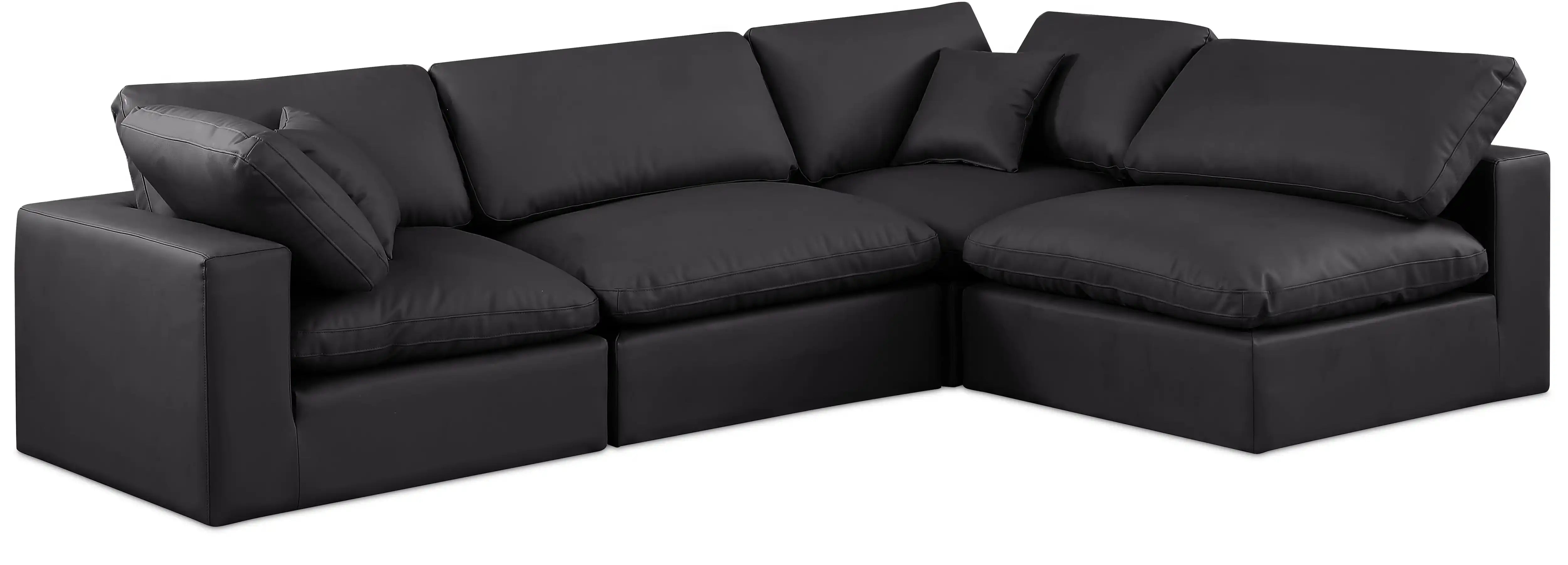 Comfy - 4 Piece Faux Leather Modular Armless Sectional - Best Buy Furniture