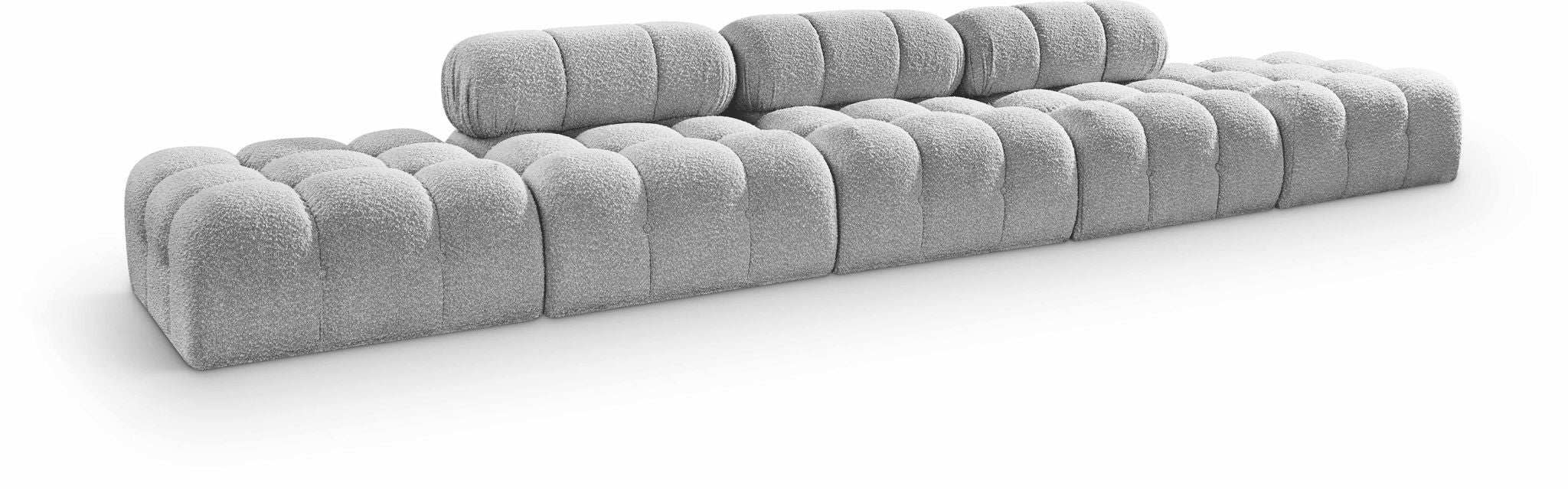 Ames - 5 Piece Boucle Upholstered Modular Sofa With 2 Armless Seats - Best Buy Furniture