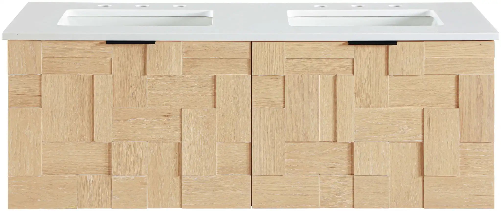 Leonardo - Engineered Stone And Solid Wood 24" Wall Mounted Bathroom Vanity
