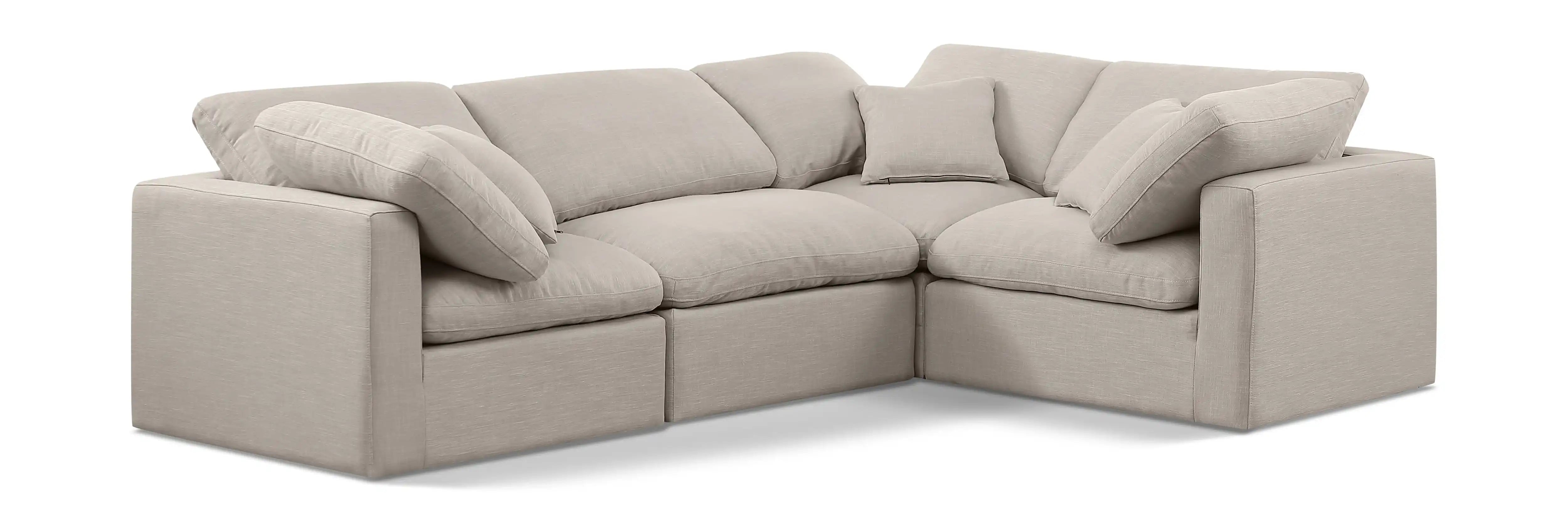 Indulge - Linen 4 Piece Modular Corner Sectional - Best Buy Furniture