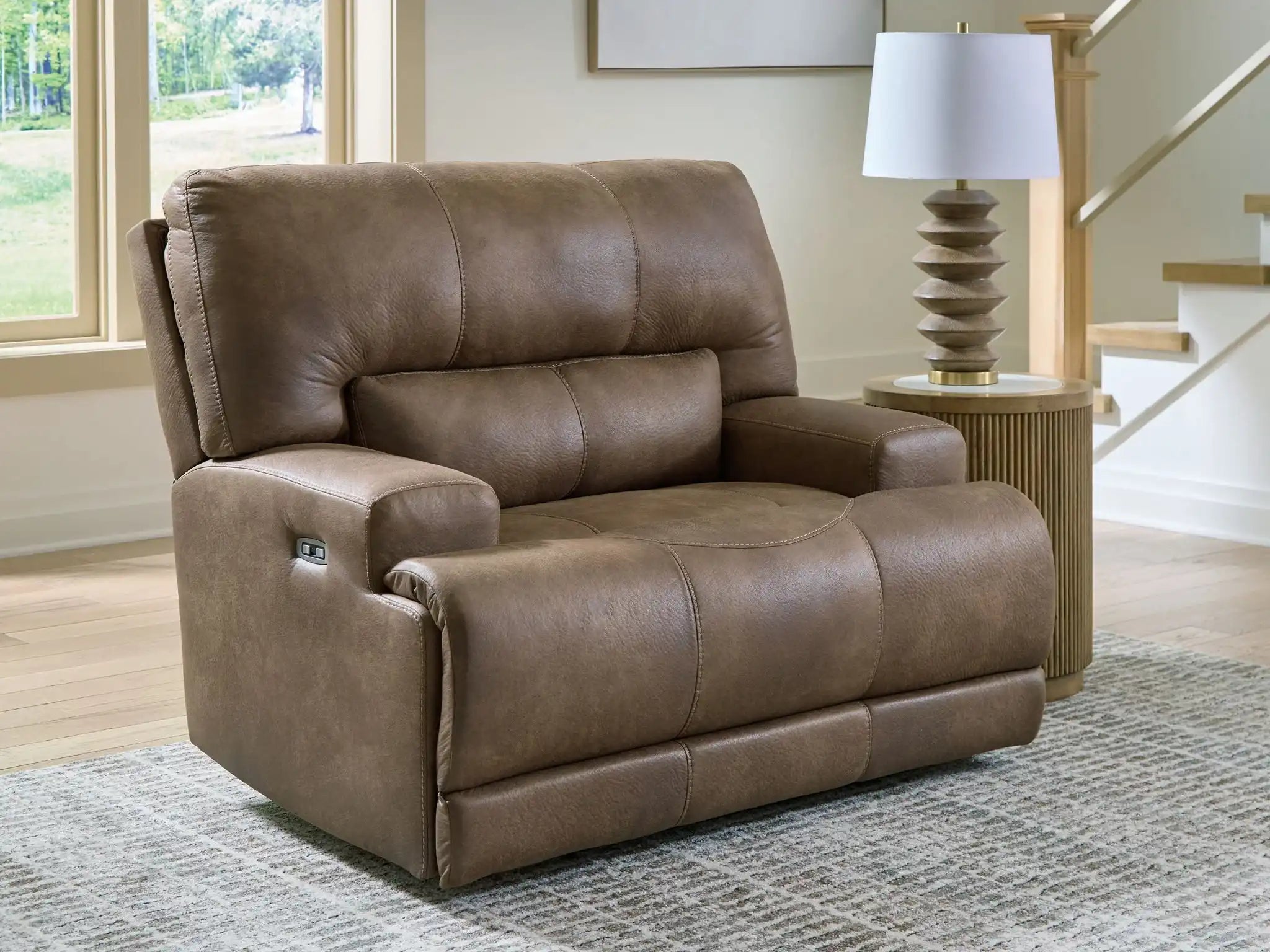 Beckley Place - Power Recliner With Adjustable Headrest - Earth - Best Buy Furniture