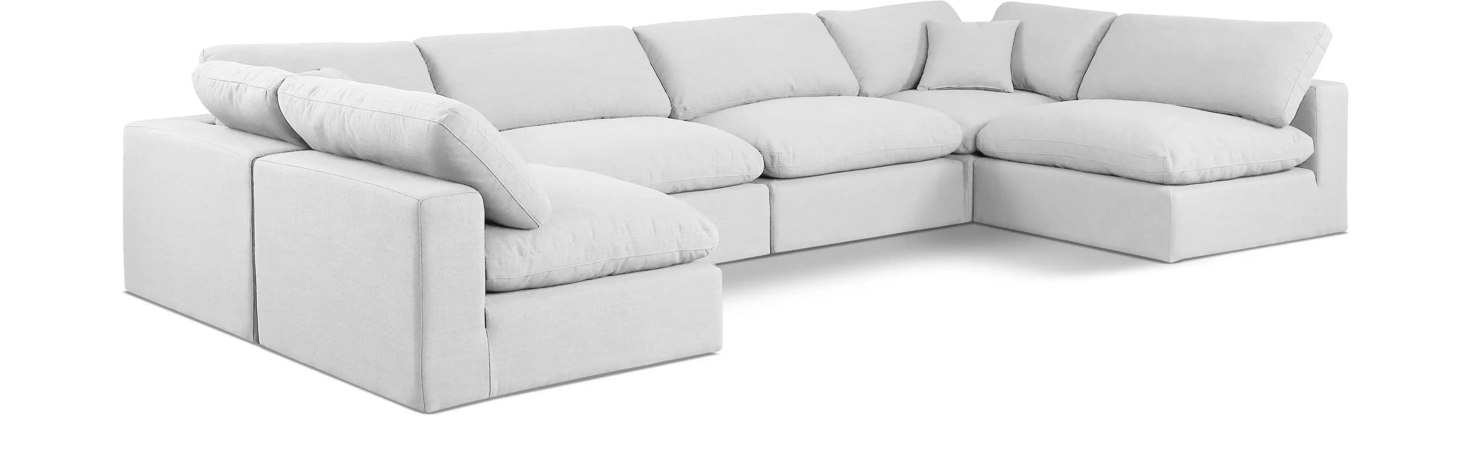 Comfy - 6 Piece Linen Modular Armless Sectional - Best Buy Furniture