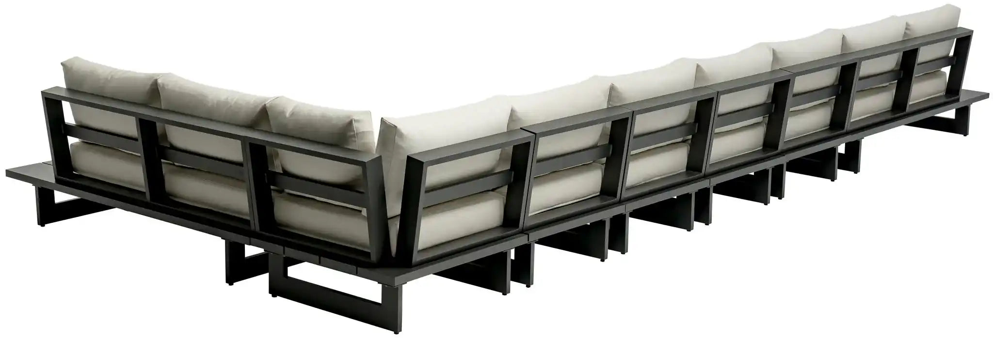 Maldives - 7 Piece Water Resistant Outdoor Patio Modular Sectional With Gray Base