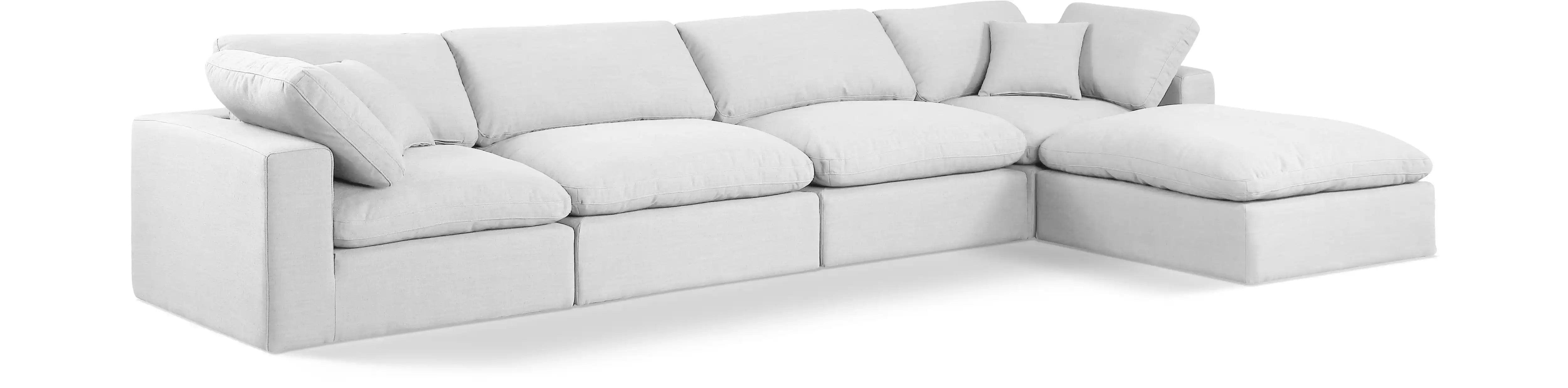 Comfy - 5 Piece Linen Modular Sectional With Chaise - Best Buy Furniture