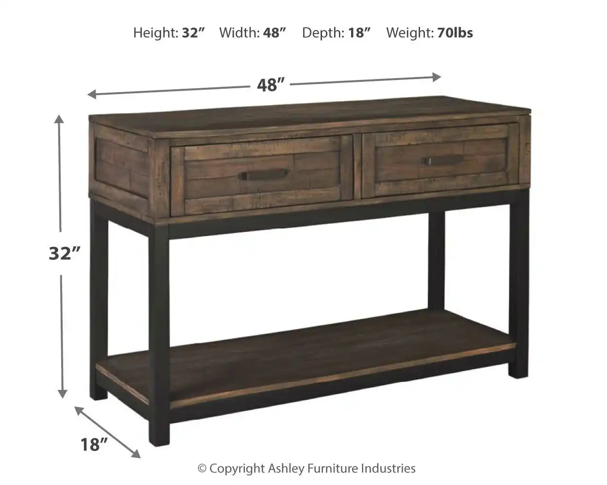 Johurst - Sofa Table - Grayish Brown - Best Buy Furniture