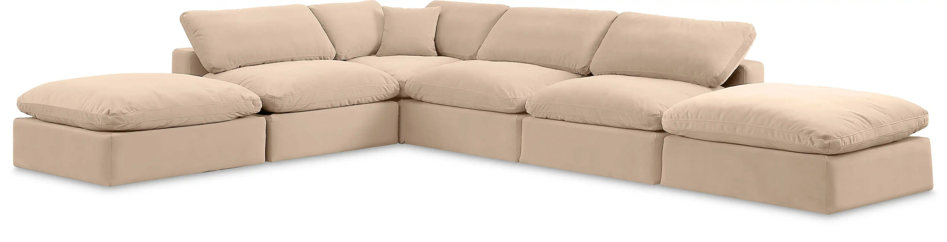 Comfy - 6 Piece Velvet Modular Sectional - Best Buy Furniture
