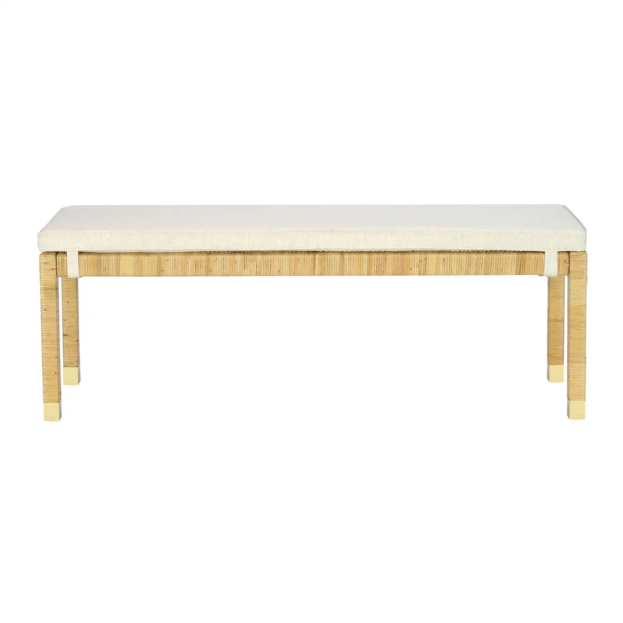 Amara - Woven Rattan Bench