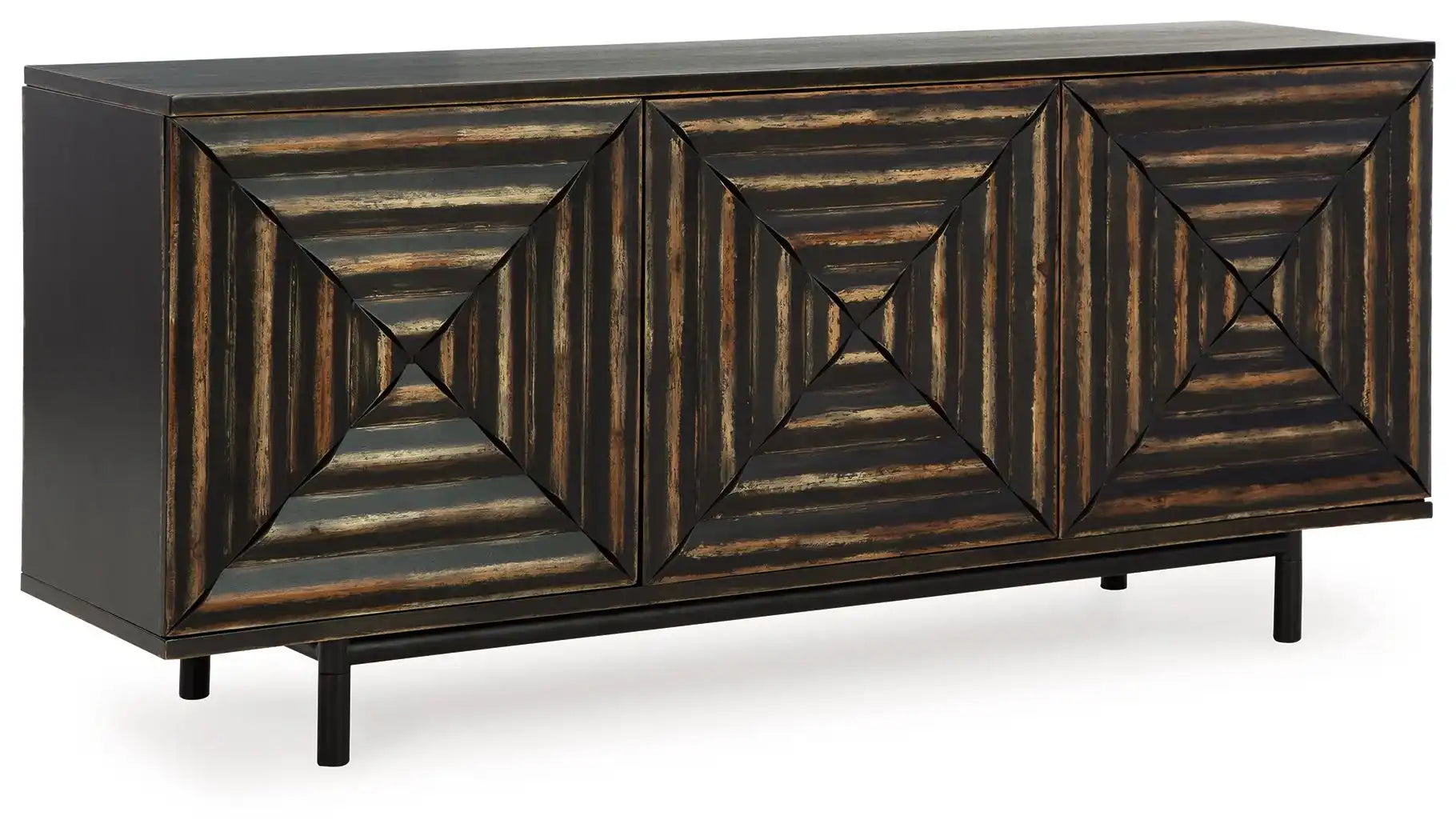 Fair Ridge - Accent Cabinet - Distressed Black - Best Buy Furniture