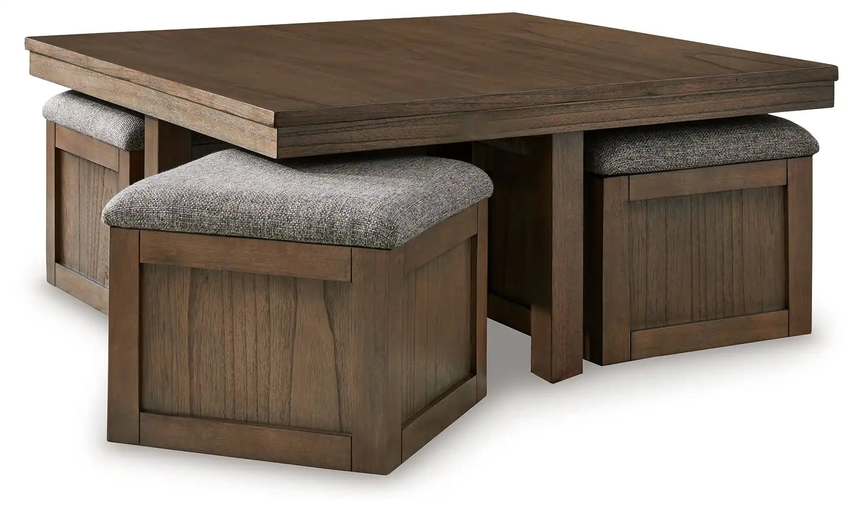 Boardernest - Cocktail Table With 4 Stools (Set of 5) - Brown - Best Buy Furniture