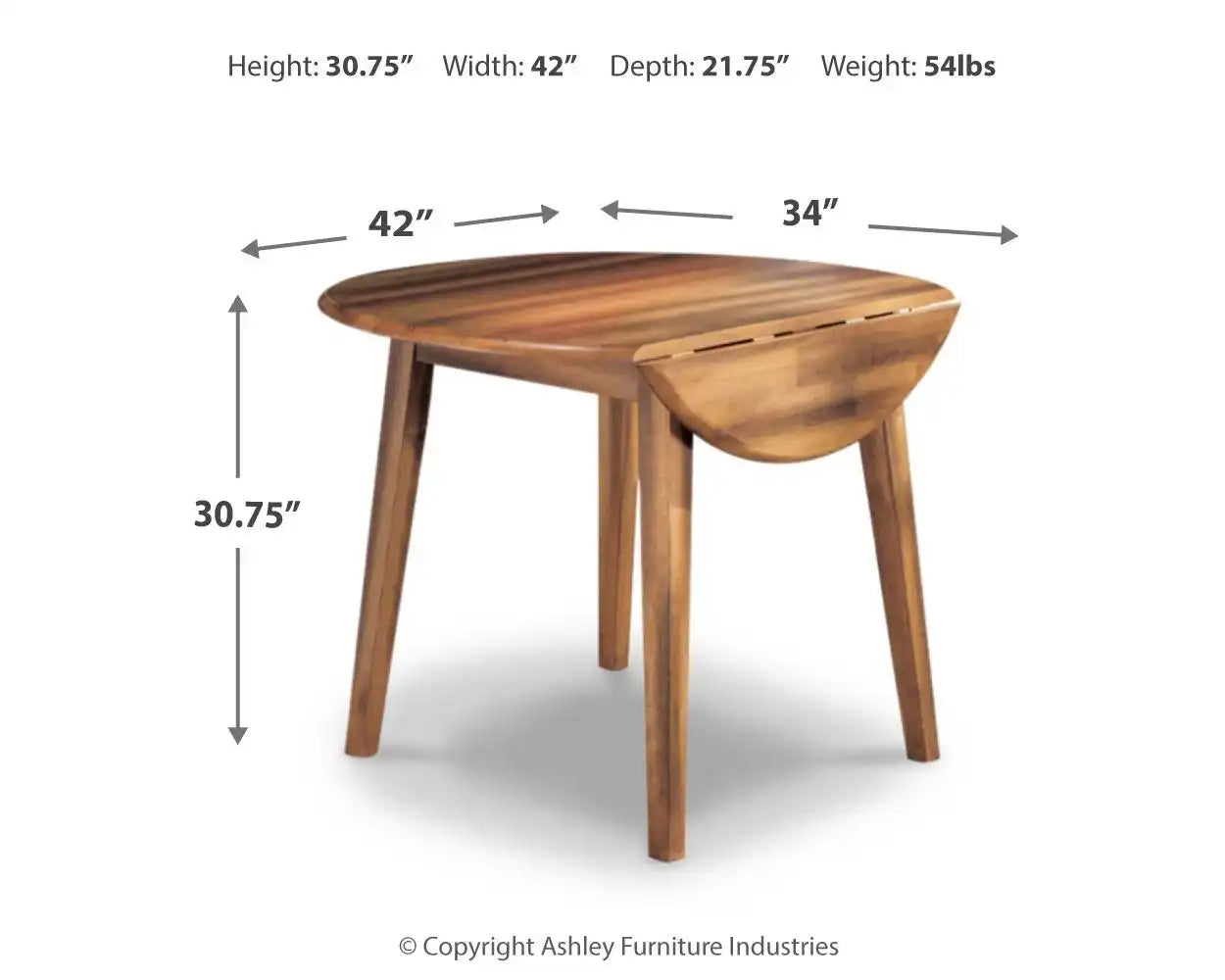 Berringer - Round DRM Drop Leaf Table - Rustic Brown - Best Buy Furniture