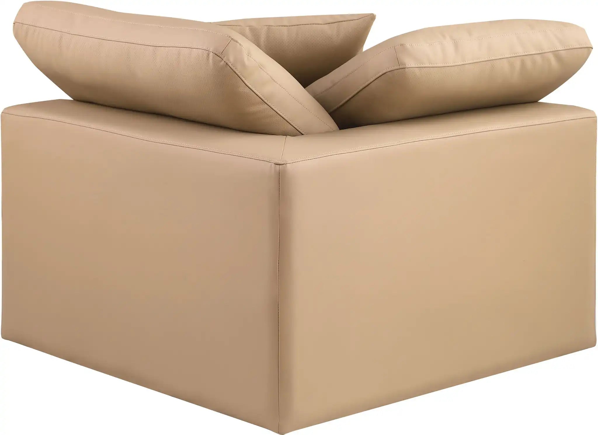 Comfy - Faux Leather Corner Chair - Tan