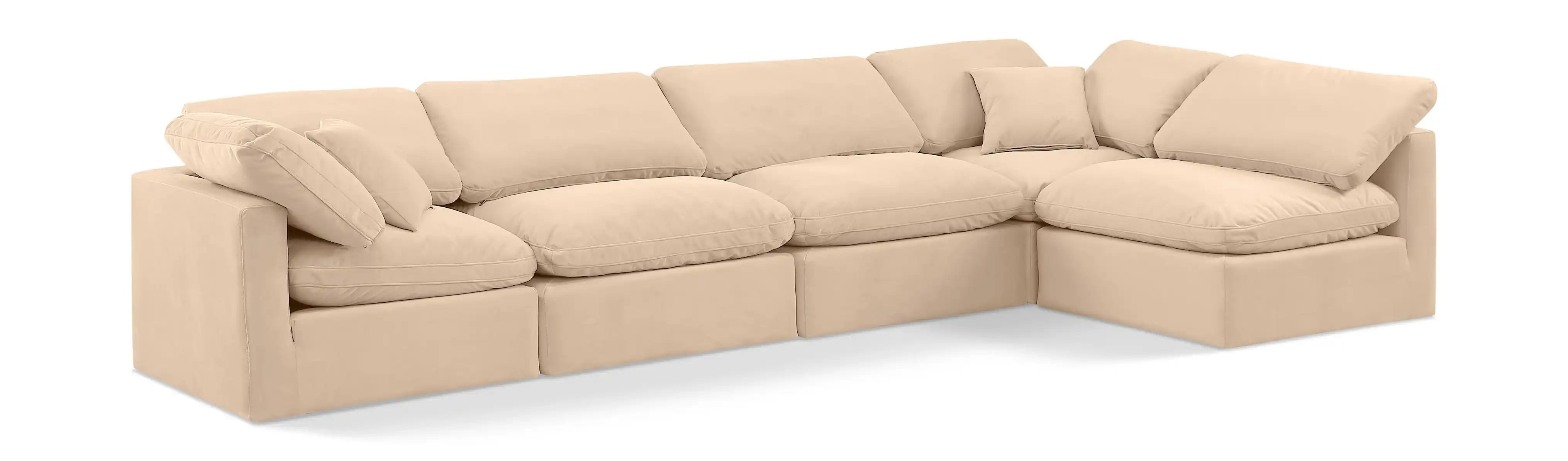 Indulge - Velvet 5 Piece Modular Sectional - Best Buy Furniture
