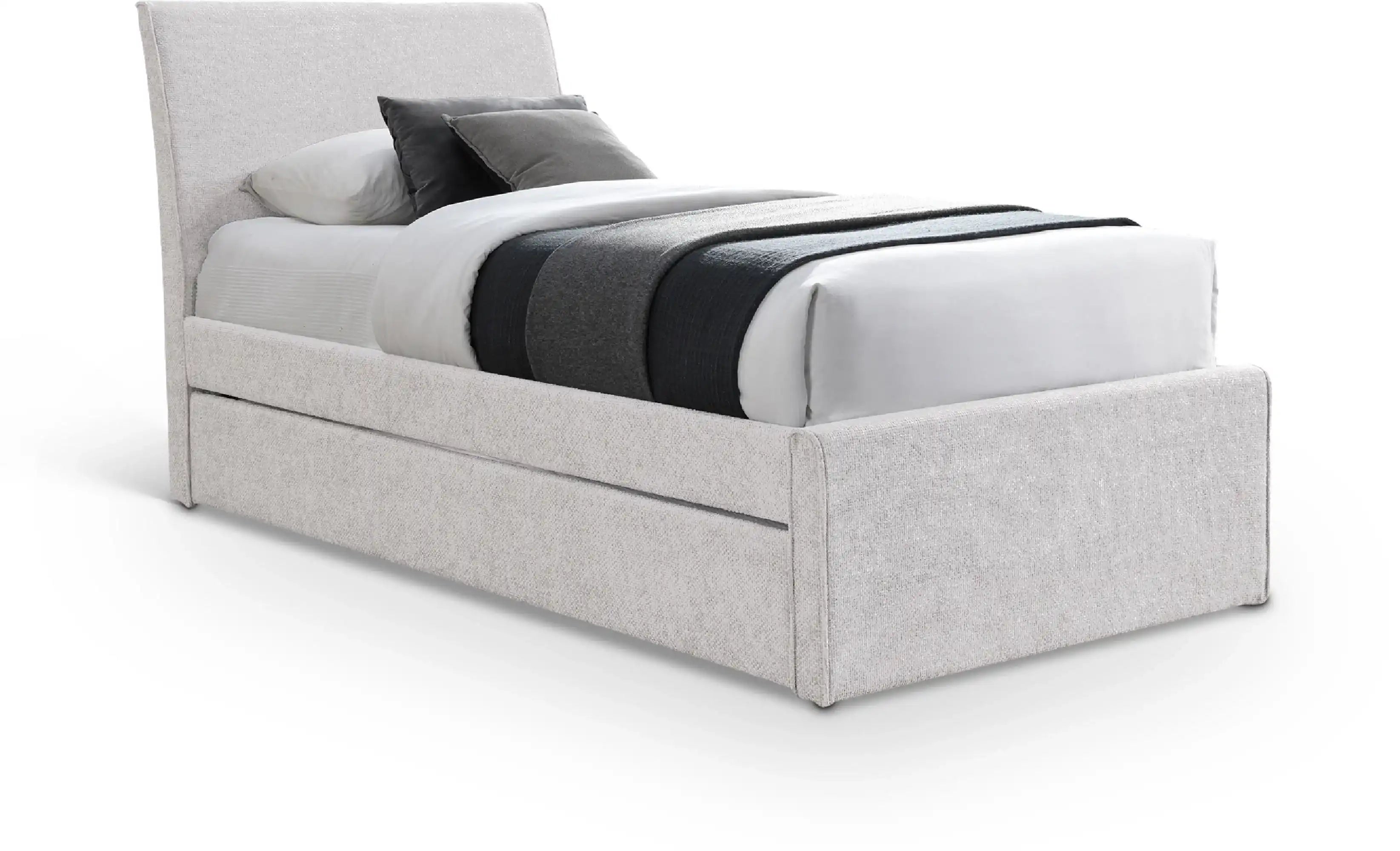 Myles - Chenille Twin Trundle Bed - Best Buy Furniture