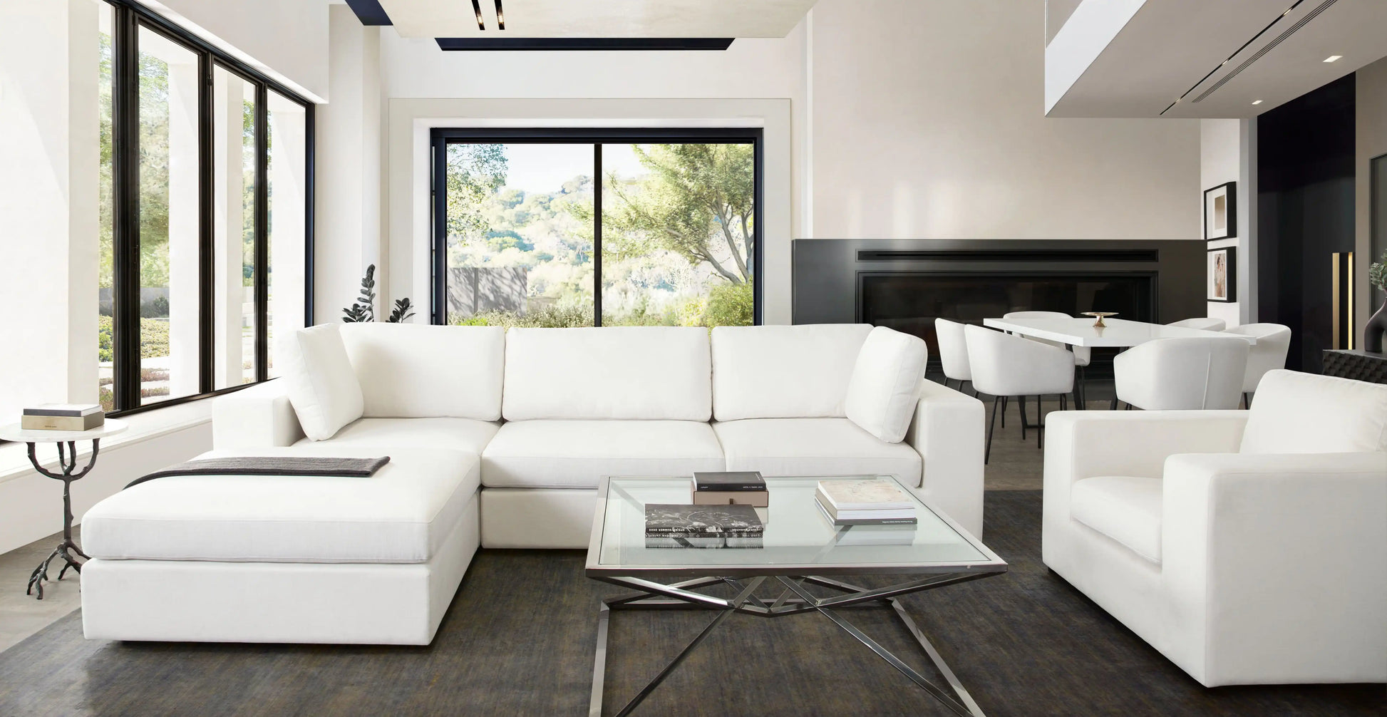 Muse Modular 4 Piece Reversible Sectional – Mist White Performance Fabric - Best Buy Furniture