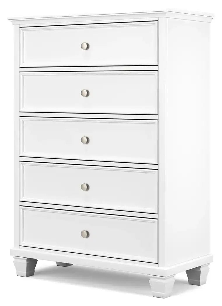 Fortman - Five Drawer Chest - White - Best Buy Furniture