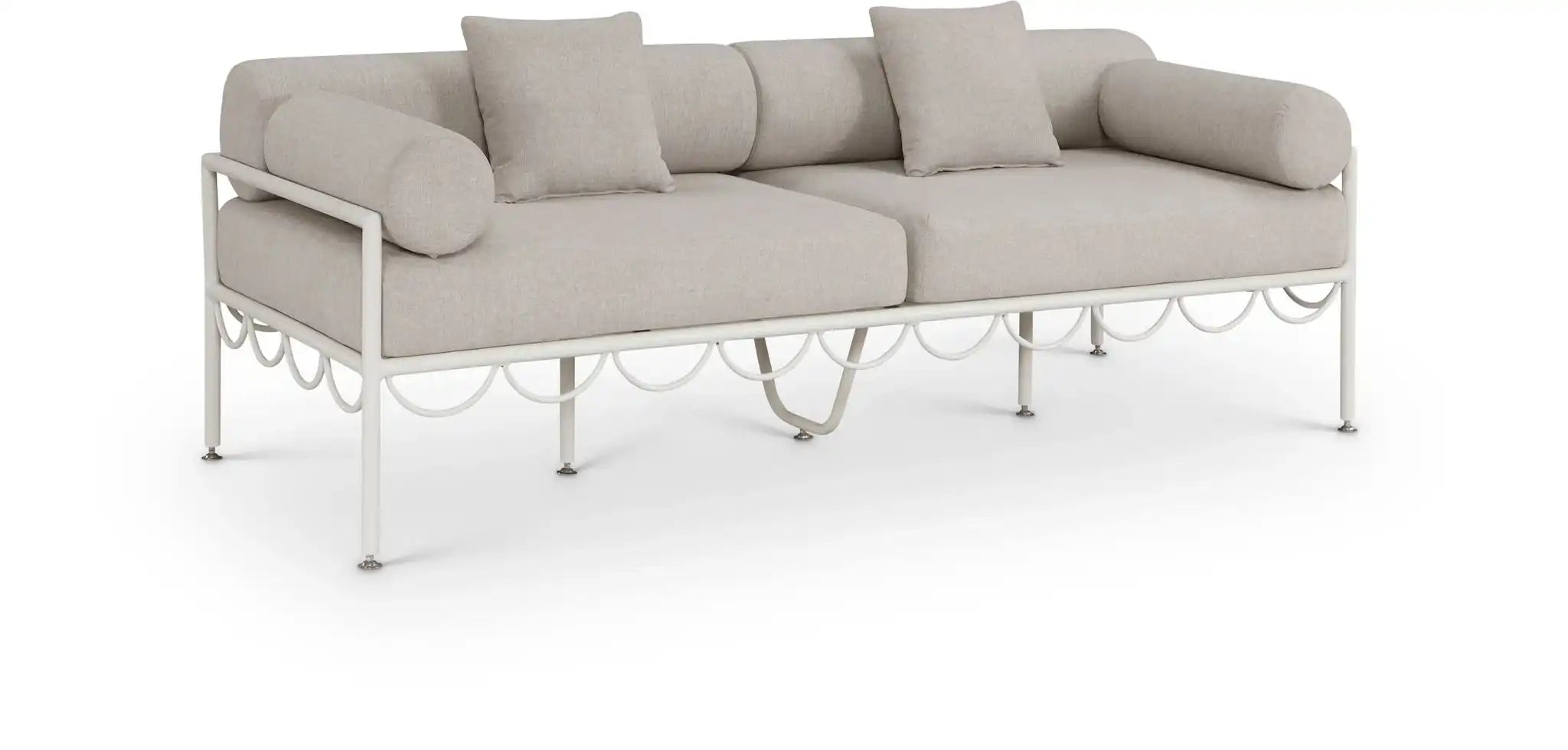 Portofino - Resilient Water Repellent Fabric 85.75" Upholstered Outdoor Patio Sofa - Best Buy Furniture