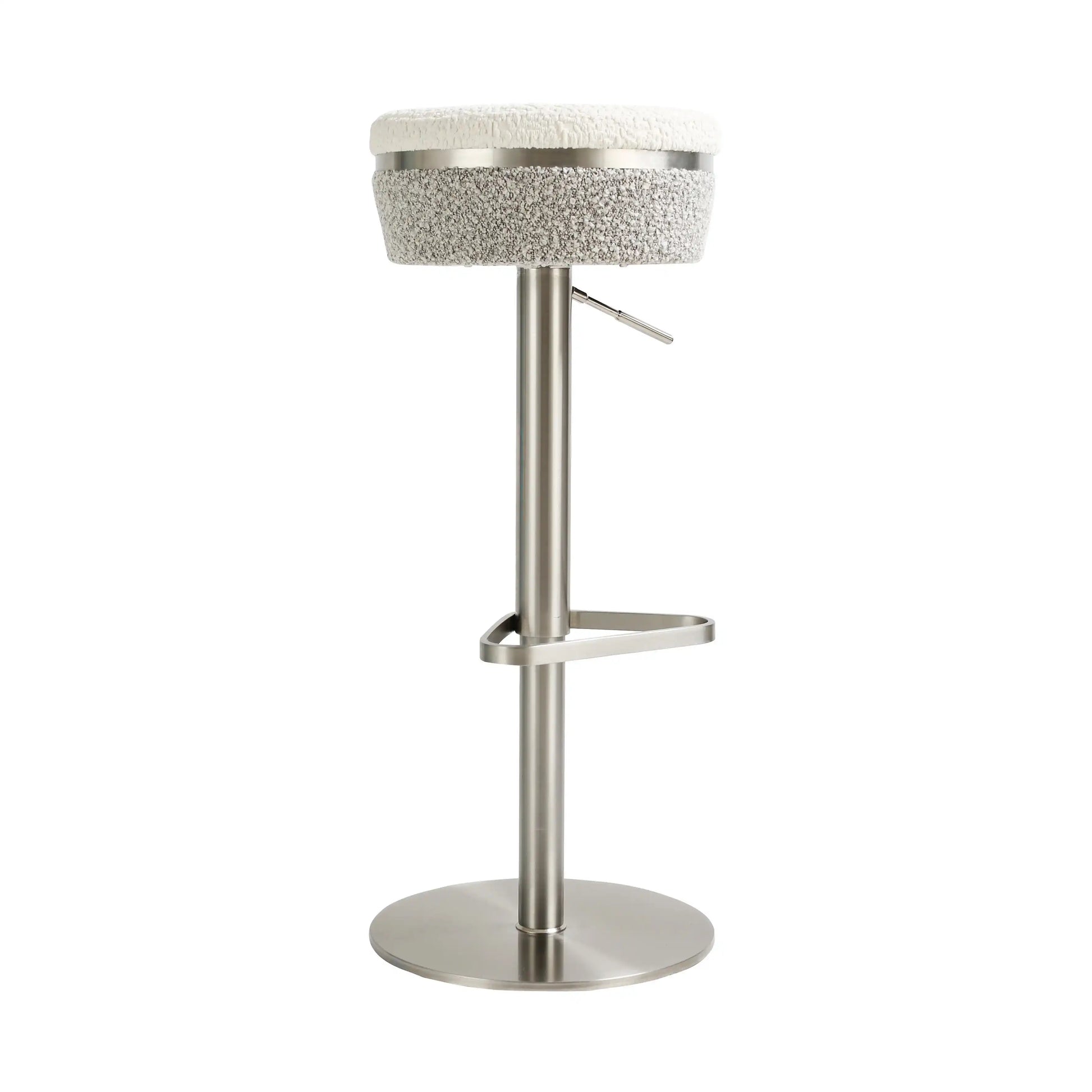 Astro - Boucle Adjustable Stool - White / Gray - Best Buy Furniture