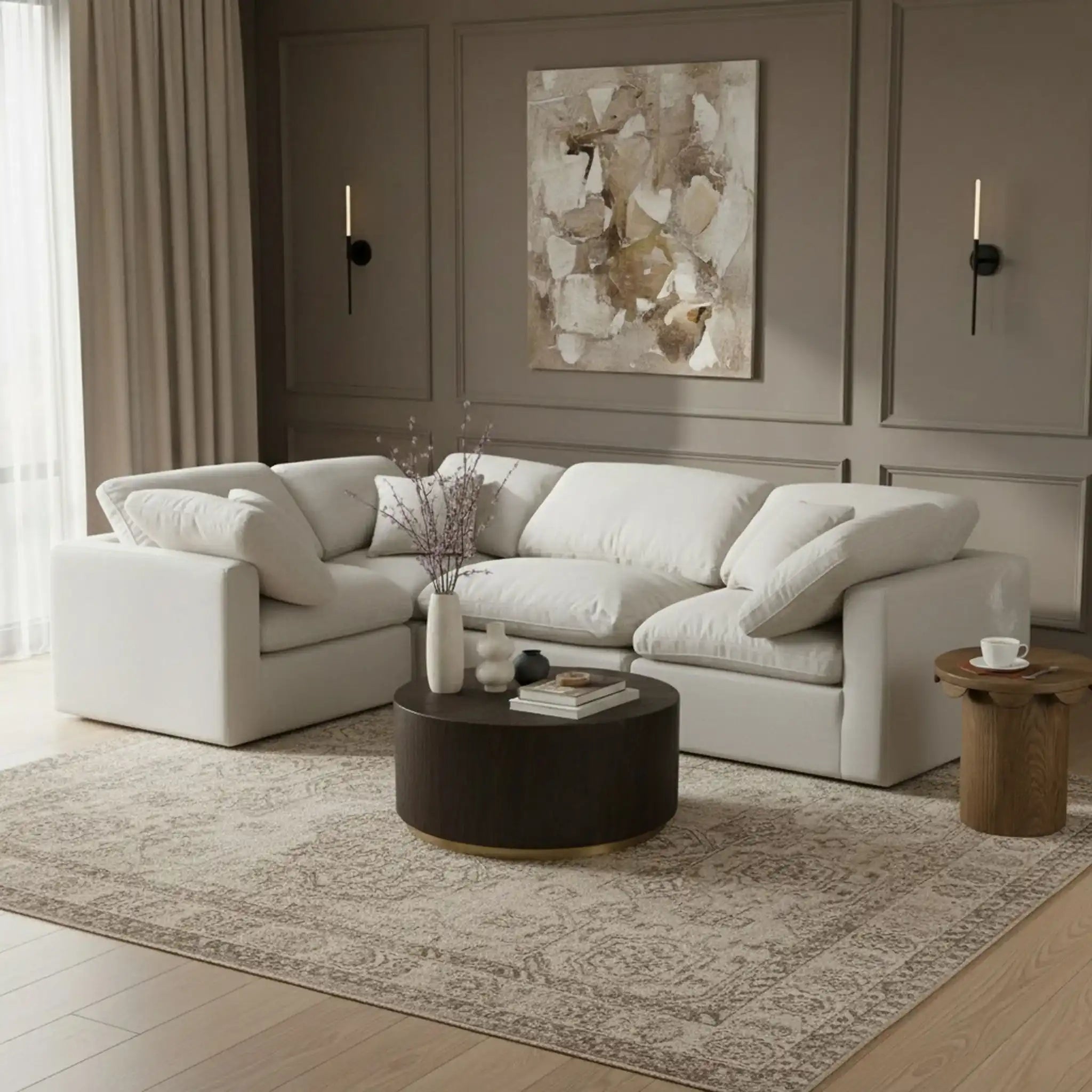 Indulge - Linen 4 Piece Modular Corner Sectional