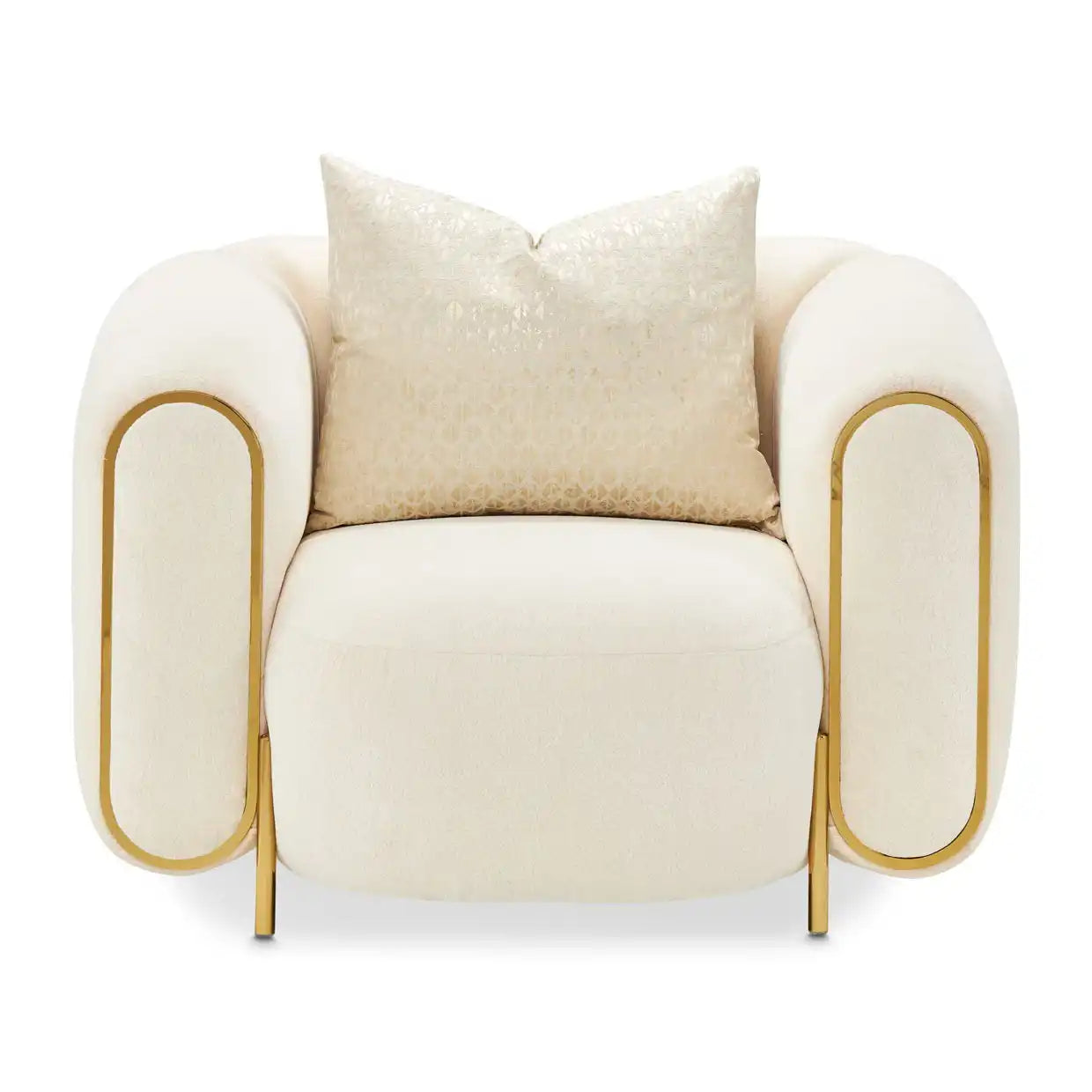 Sassani - Accent Chair - Crepe / Gold - Best Buy Furniture