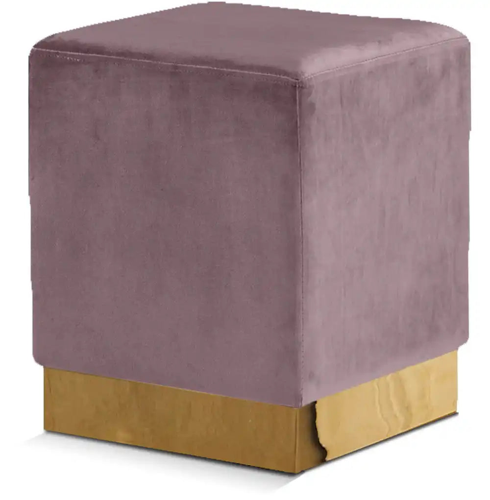 Jax - Stool Ottoman with Gold Base - Best Buy Furniture
