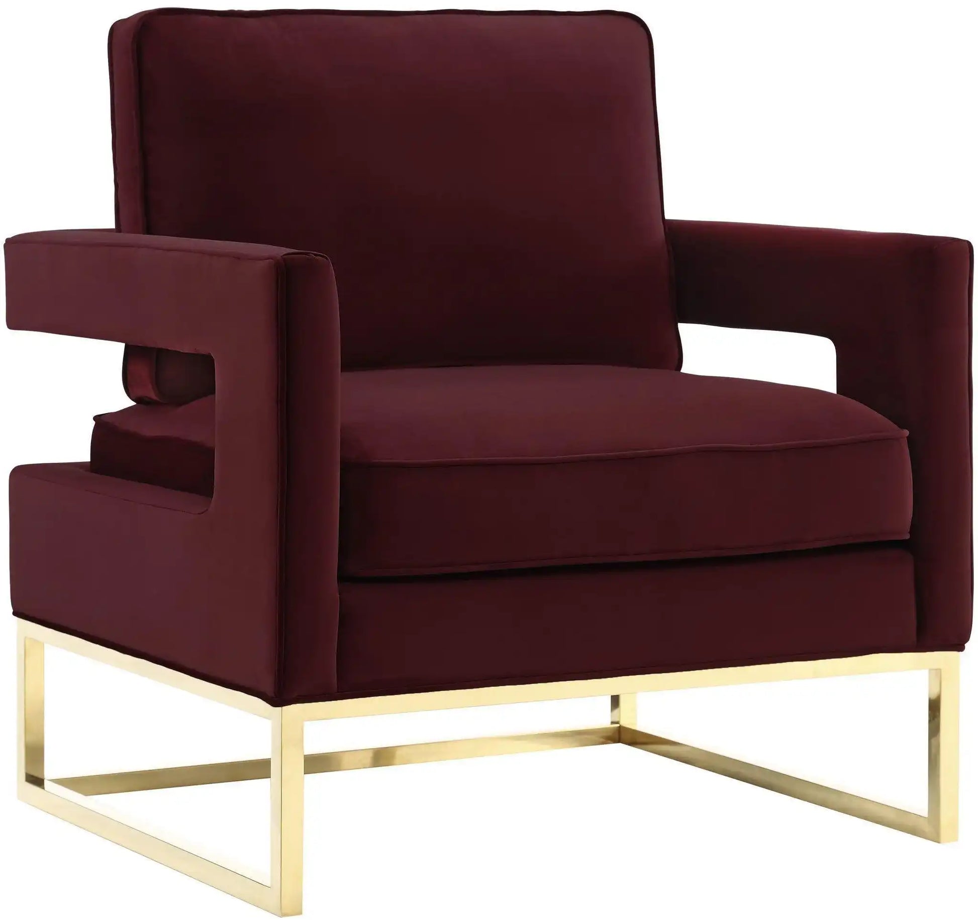 Avery - Velvet Chair With Polished Gold Base - Best Buy Furniture