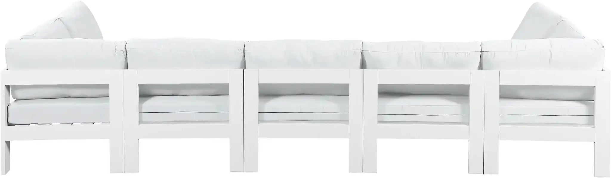Nizuc - Outdoor Patio 7 Piece Modular Sectional With White Frame