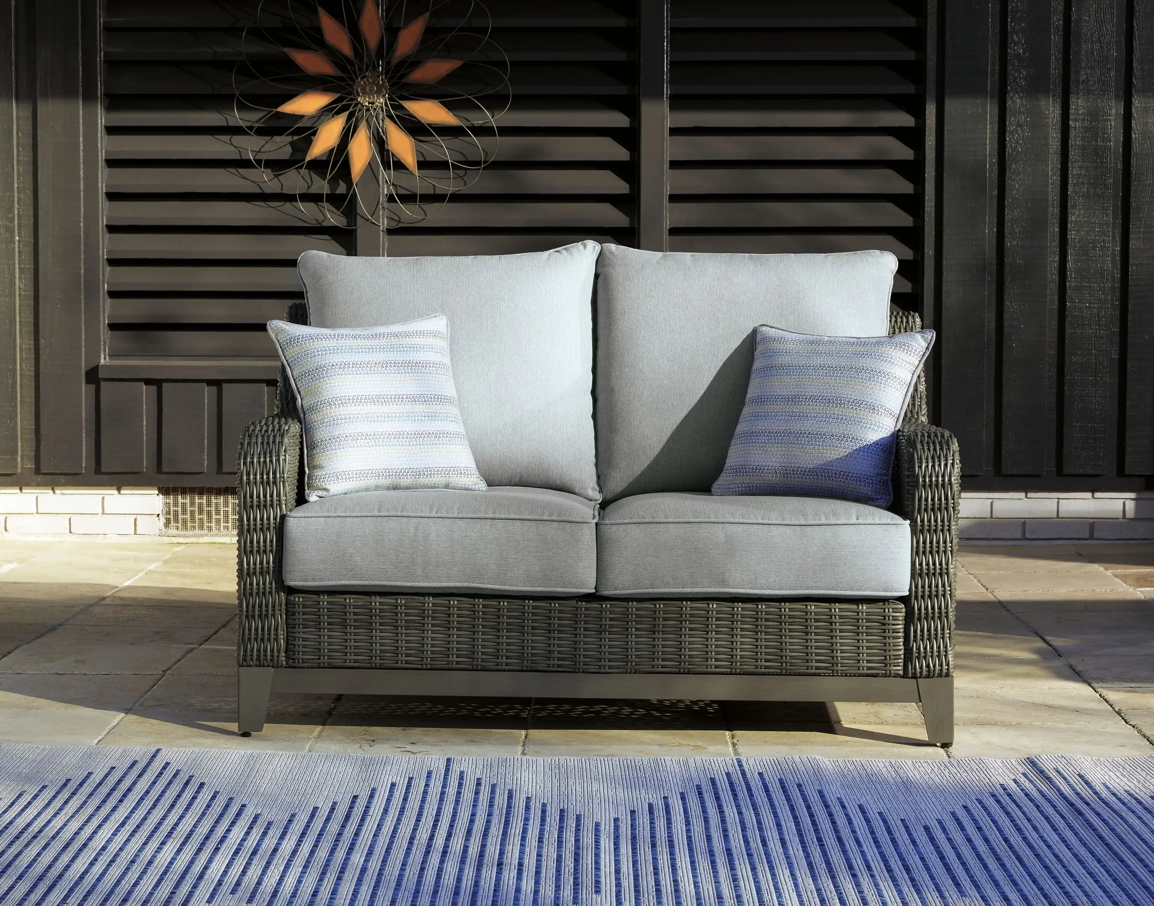 Elite Park - Loveseat w/Cushion - Gray - Best Buy Furniture