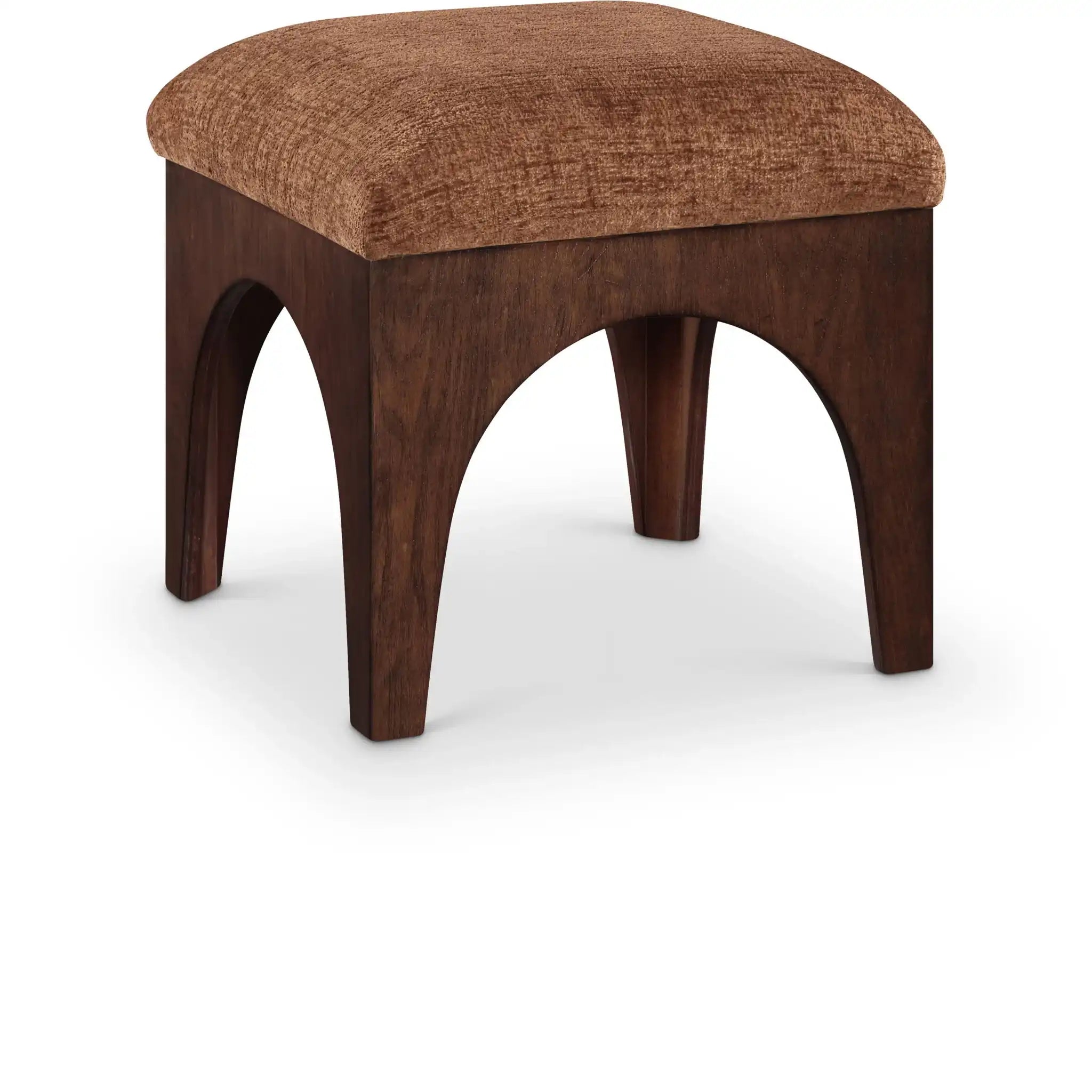 Lawson - Chenille Fabric Upholstered Ottoman - Walnut Base - Best Buy Furniture