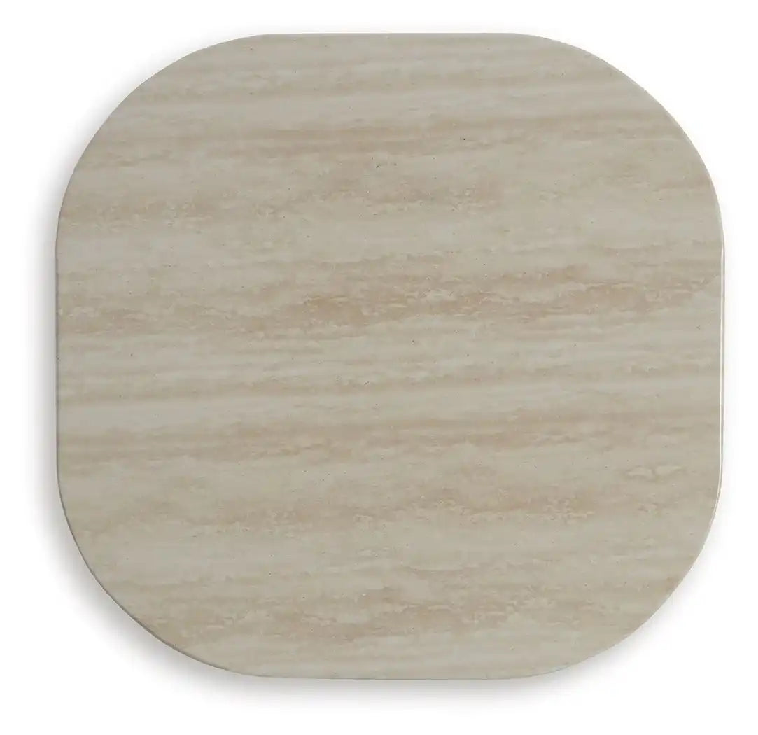 Kimora - Square End Table - Beige / Dark Brown - Best Buy Furniture
