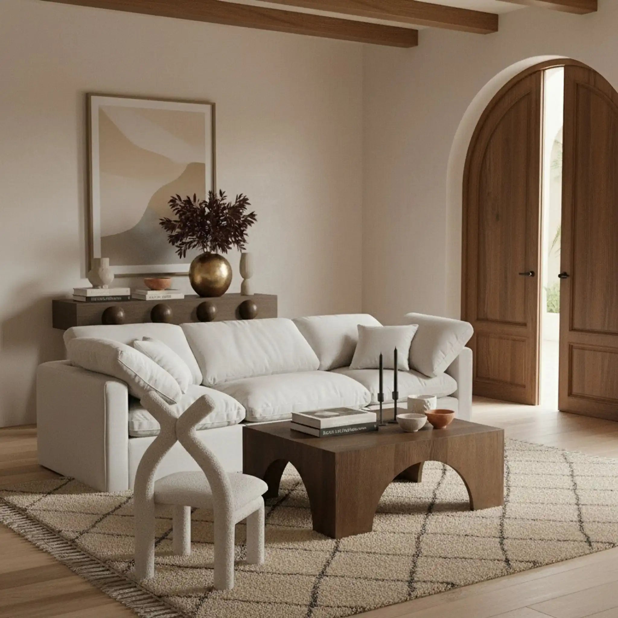 Indulge - Linen 3 Piece Modular Sofa - White