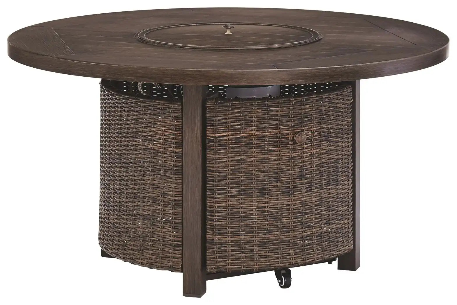 Paradise Trail - Round Fire Pit Table - Medium Brown - Best Buy Furniture