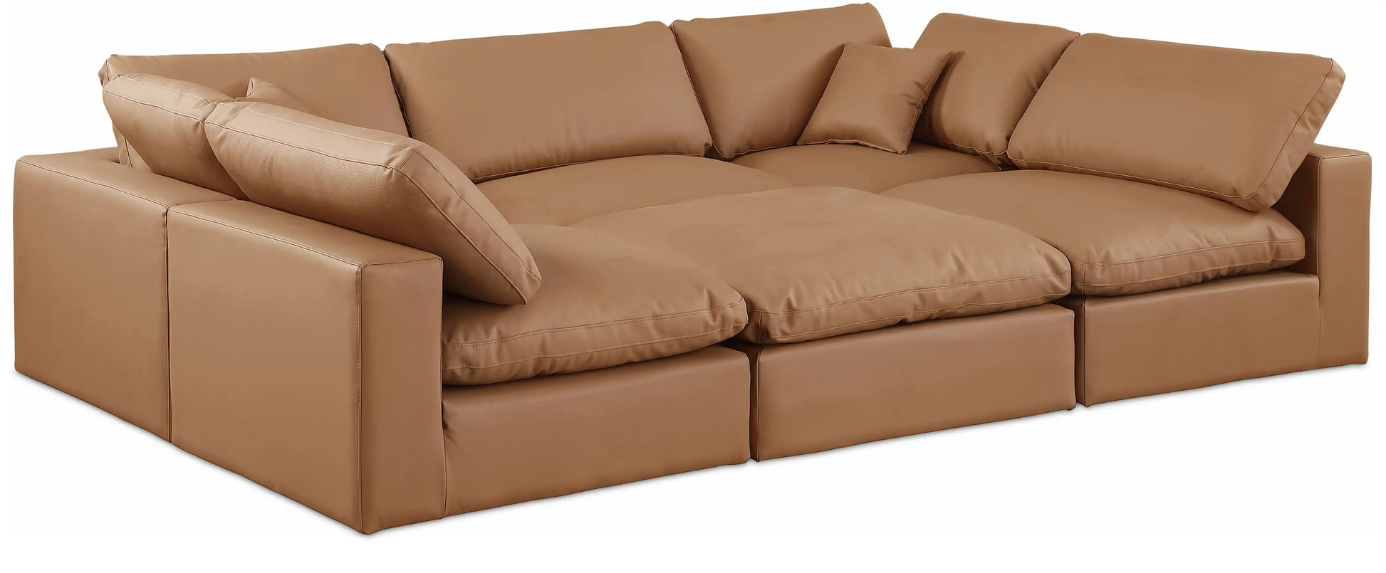 Comfy - 6 Piece Faux Leather Sectional - Best Buy Furniture