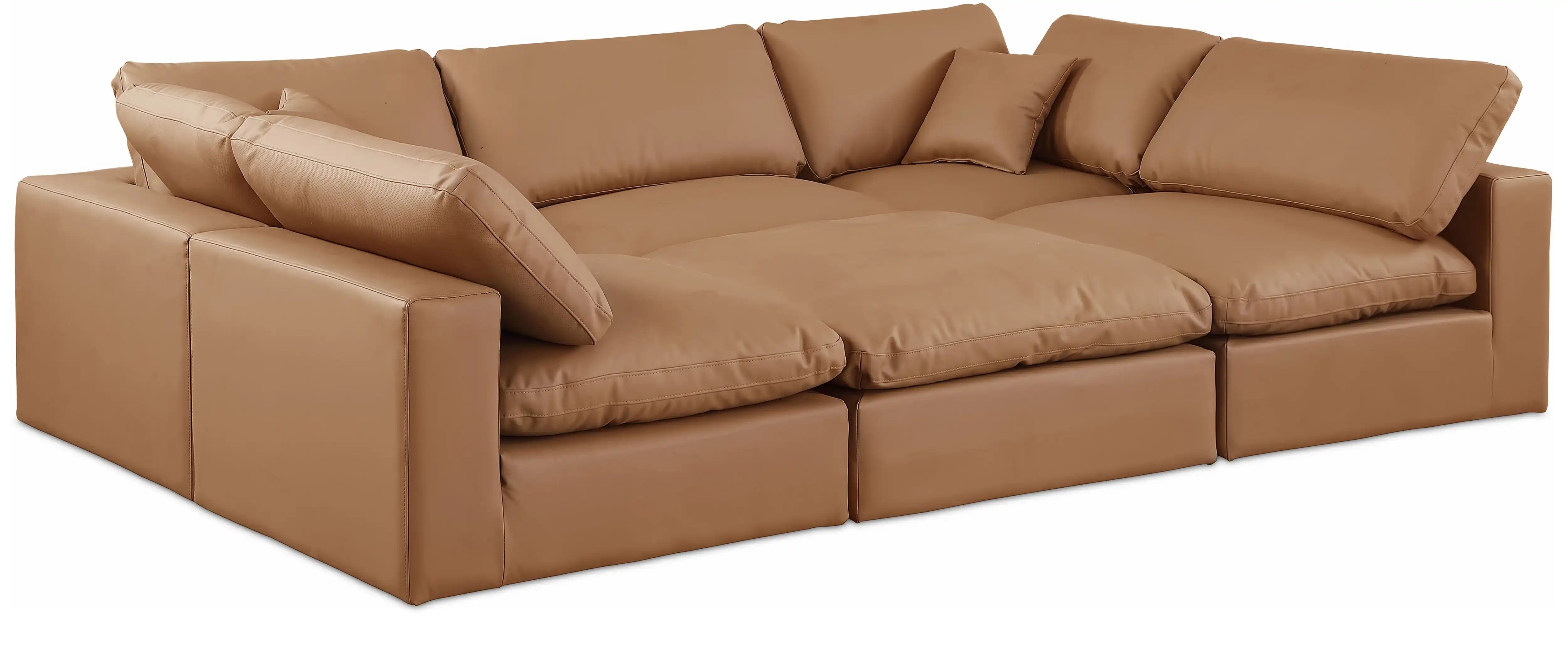 Comfy - 6 Piece Faux Leather Sectional - Best Buy Furniture