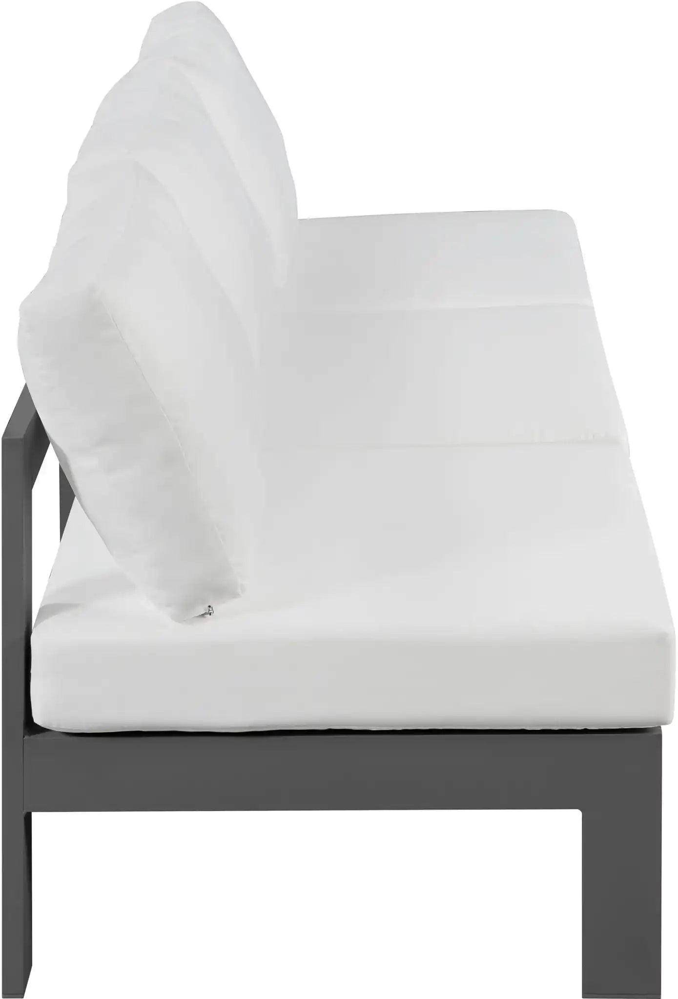 Nizuc - Outdoor Patio 3 Seat Armless Modular Sofa With Gray Frame