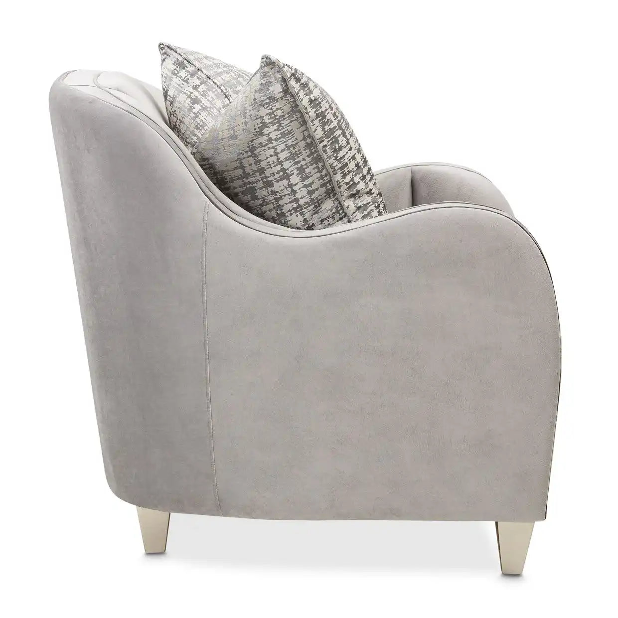 Roxbury Park - Velvet Matching Chair - Steel/Slate - Best Buy Furniture