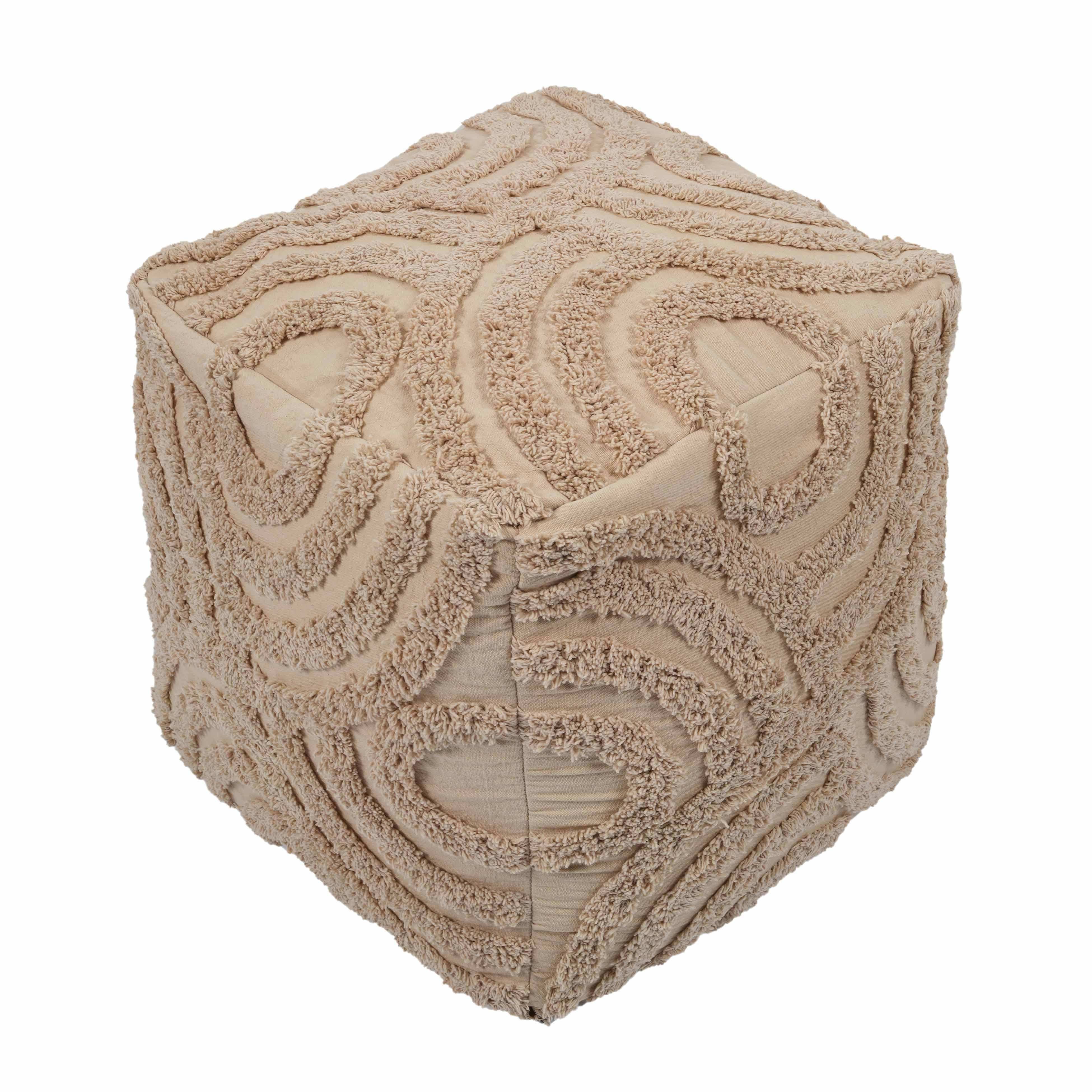 Miranda - Knitted Pouf - Beige - Best Buy Furniture