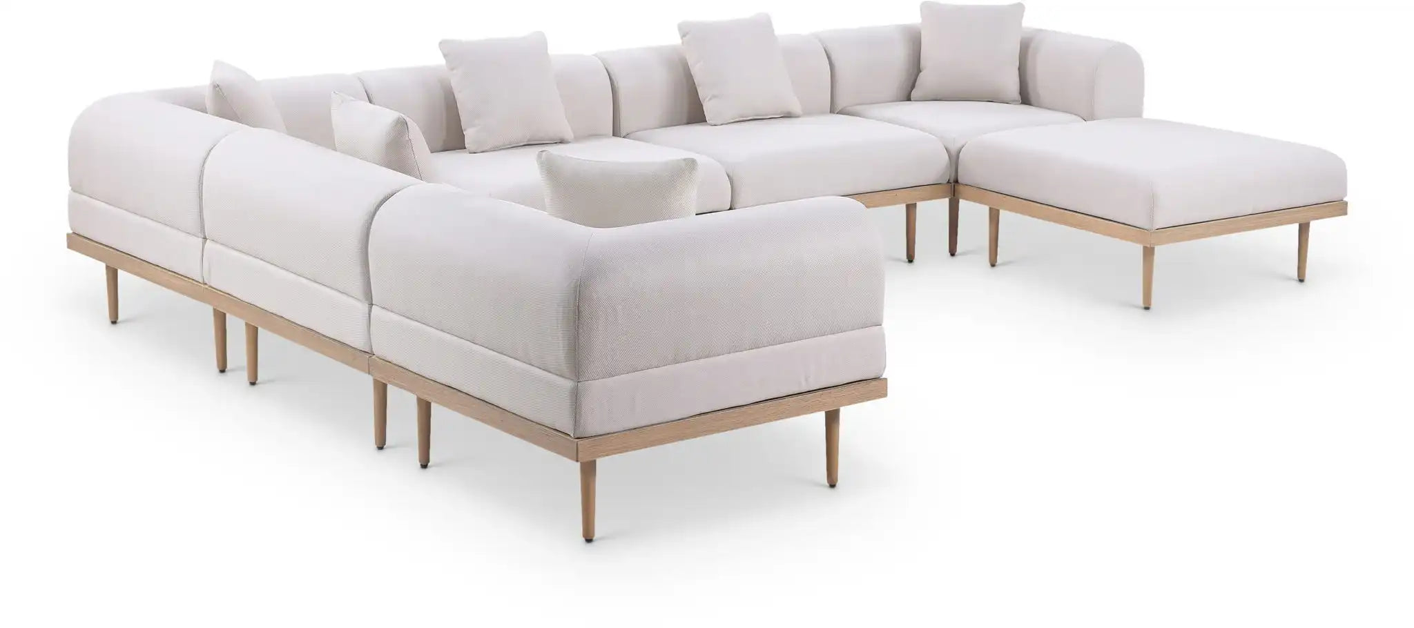 Laguna - 7 Piece Resilient Water Resistant Fabric 142" Upholstered Outdoor Patio Modular Sectional - Best Buy Furniture