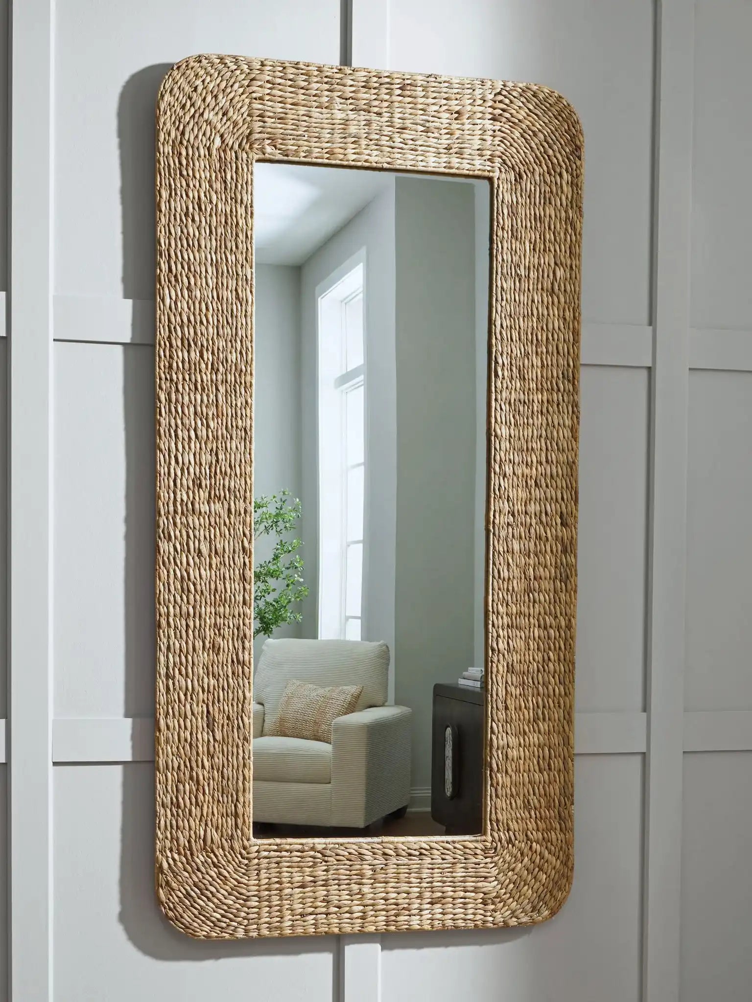 Norigan - Floor Mirror - Natural - Best Buy Furniture