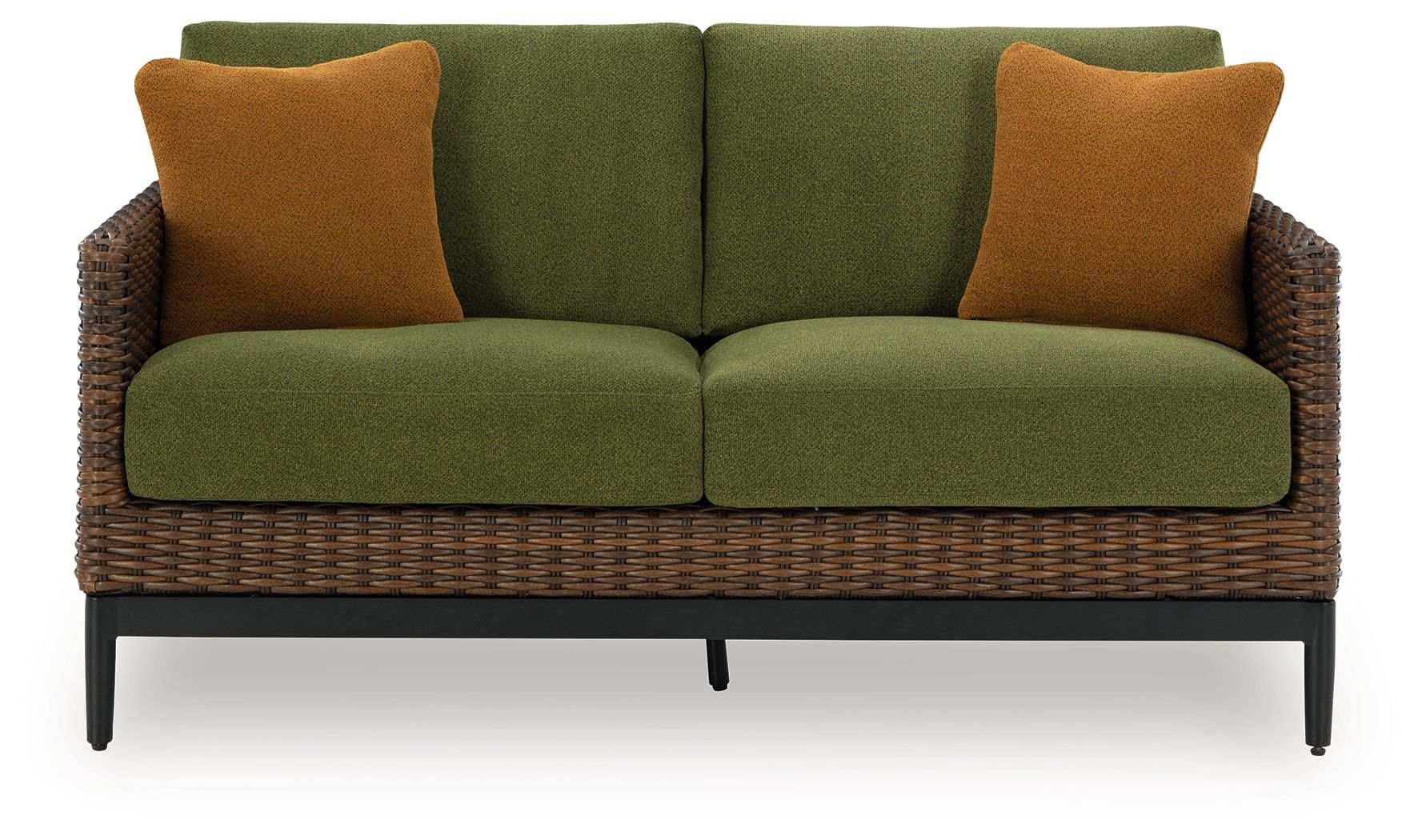 Horizon Hall - Loveseat With Cushion - Brown / Green - Best Buy Furniture