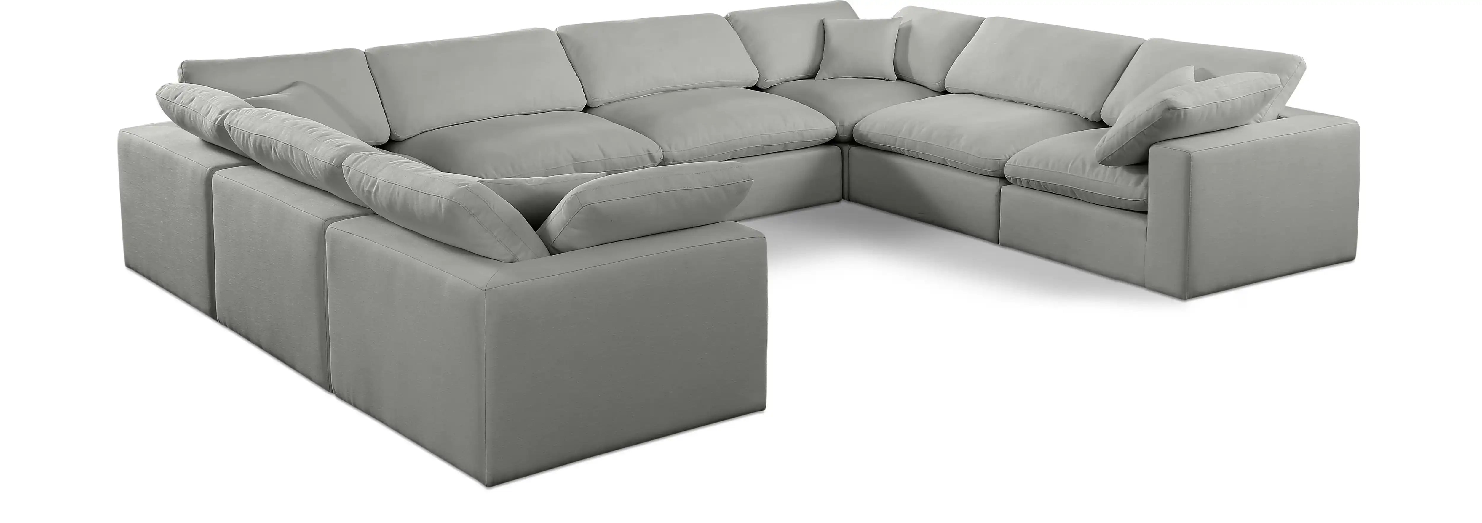 Comfy - 8 Piece Linen Modular Sectional - Best Buy Furniture