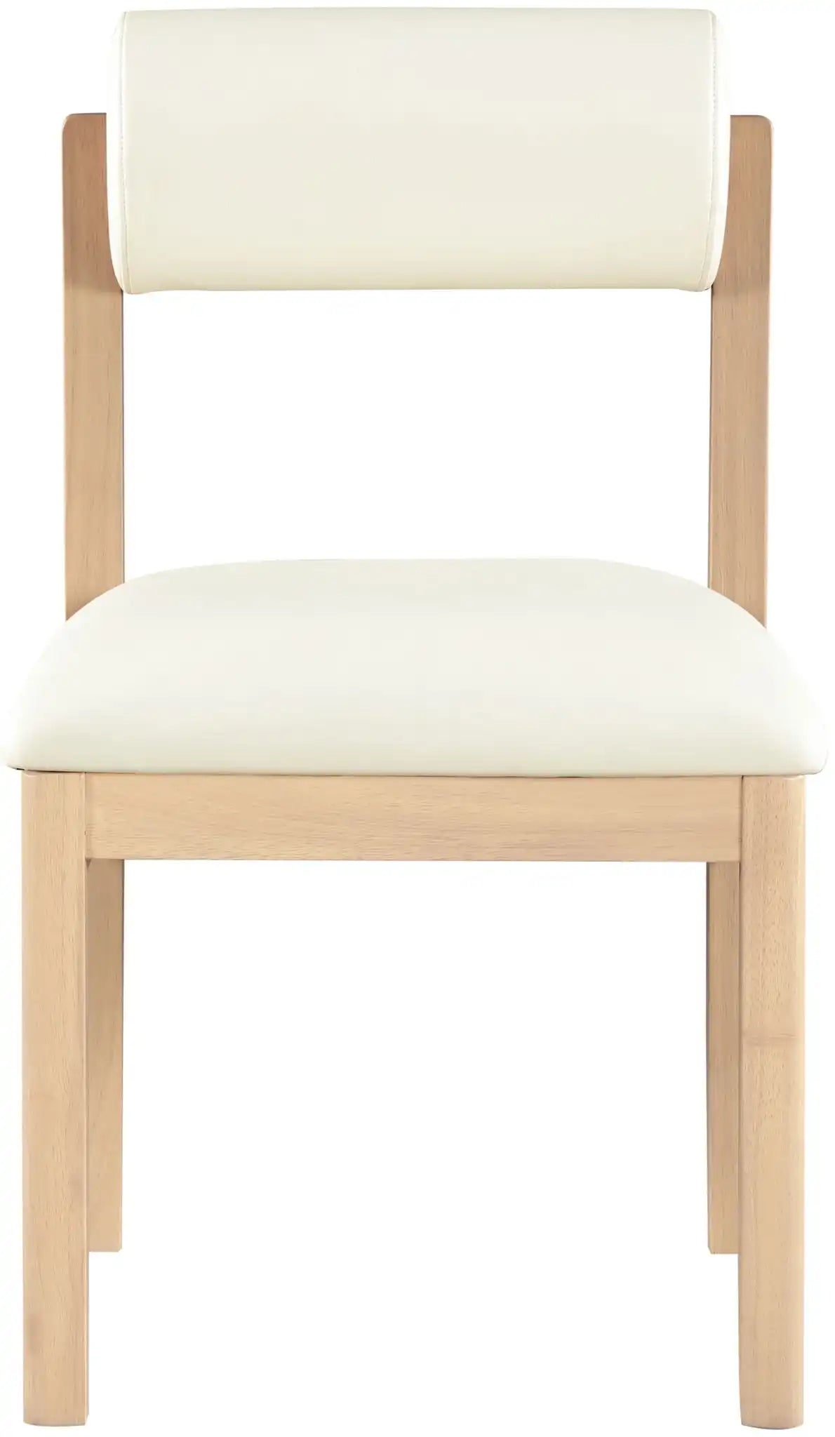 Roundhill - Faux Leather Dining Chair (Set of 2) - Natural Frame