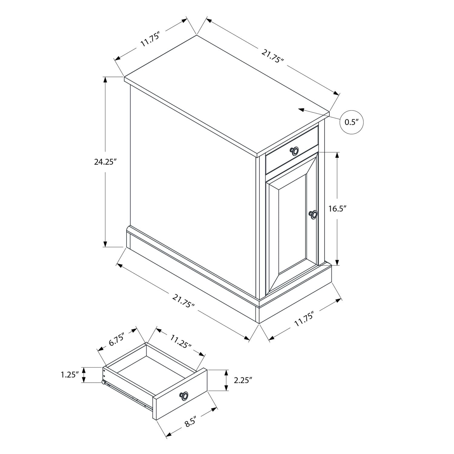 Accent Table With Storage Drawer For Living Room - Blue