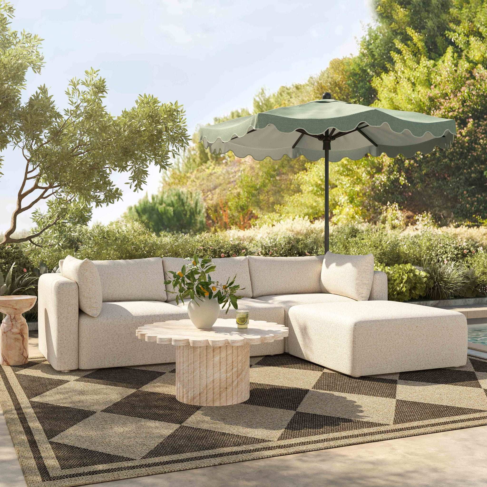 Hangover - Outdoor Modular Corner Chair - Cream