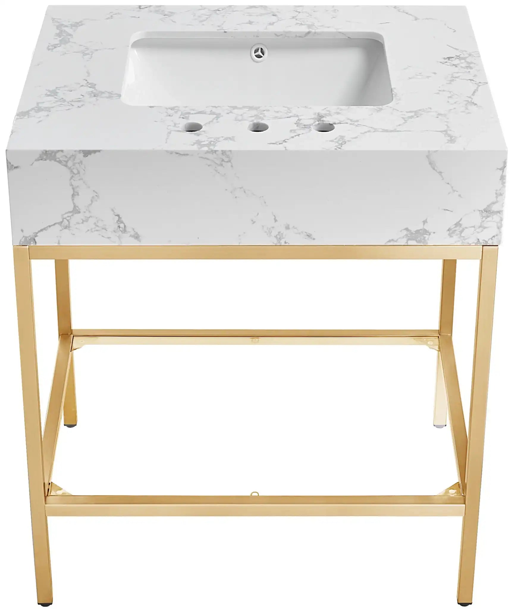 Marmo - Engineered Marble Bathroom Vanity With Gold Base