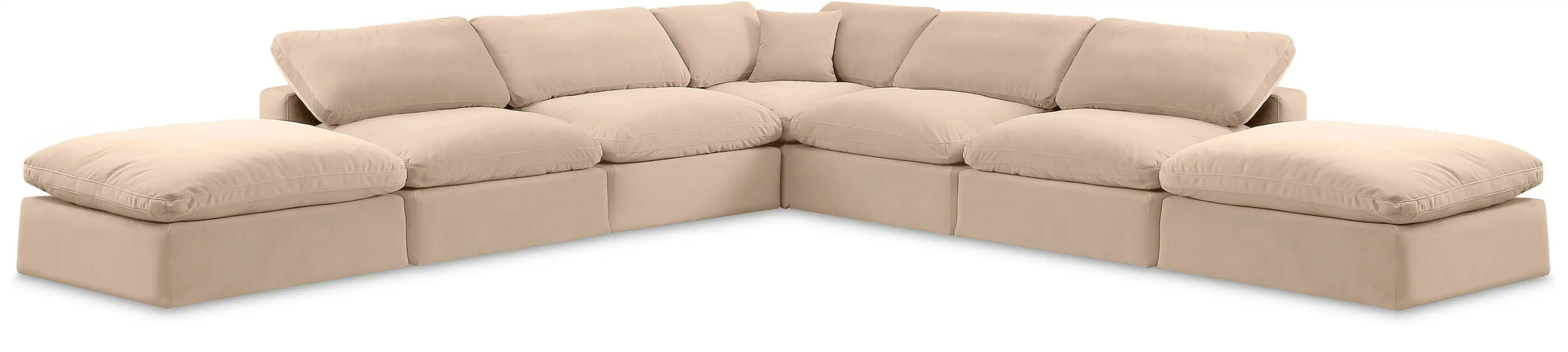 Comfy - 7 Piece Velvet Modular Corner Sectional - Best Buy Furniture