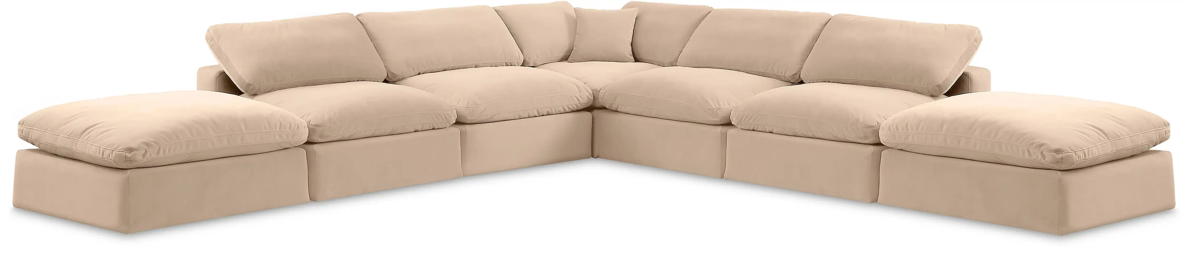 Comfy - 7 Piece Velvet Modular Corner Sectional - Best Buy Furniture